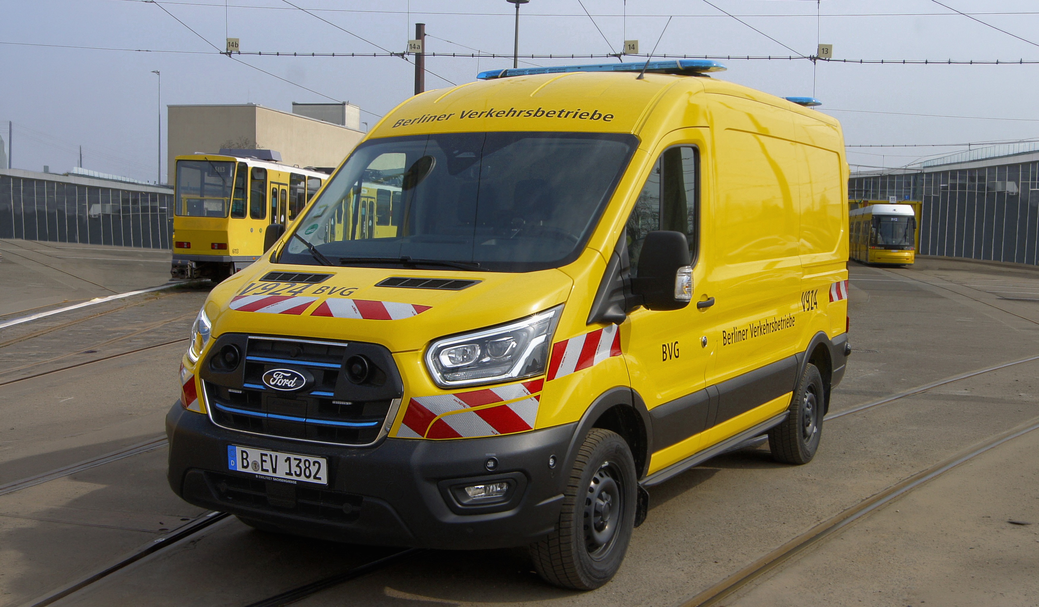Für die Berliner Verkehrsbetriebe (BVG) elektrisch unterwegs: der Ford E-Transit.  © Berliner Verkehrsbetriebe (BVG) 