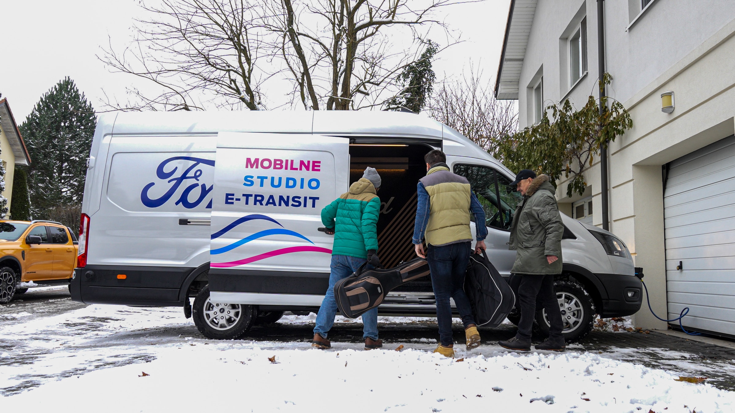 In 2023, Polish country band Electric Cowboyz used an E-Transit for their Christmas performance.
