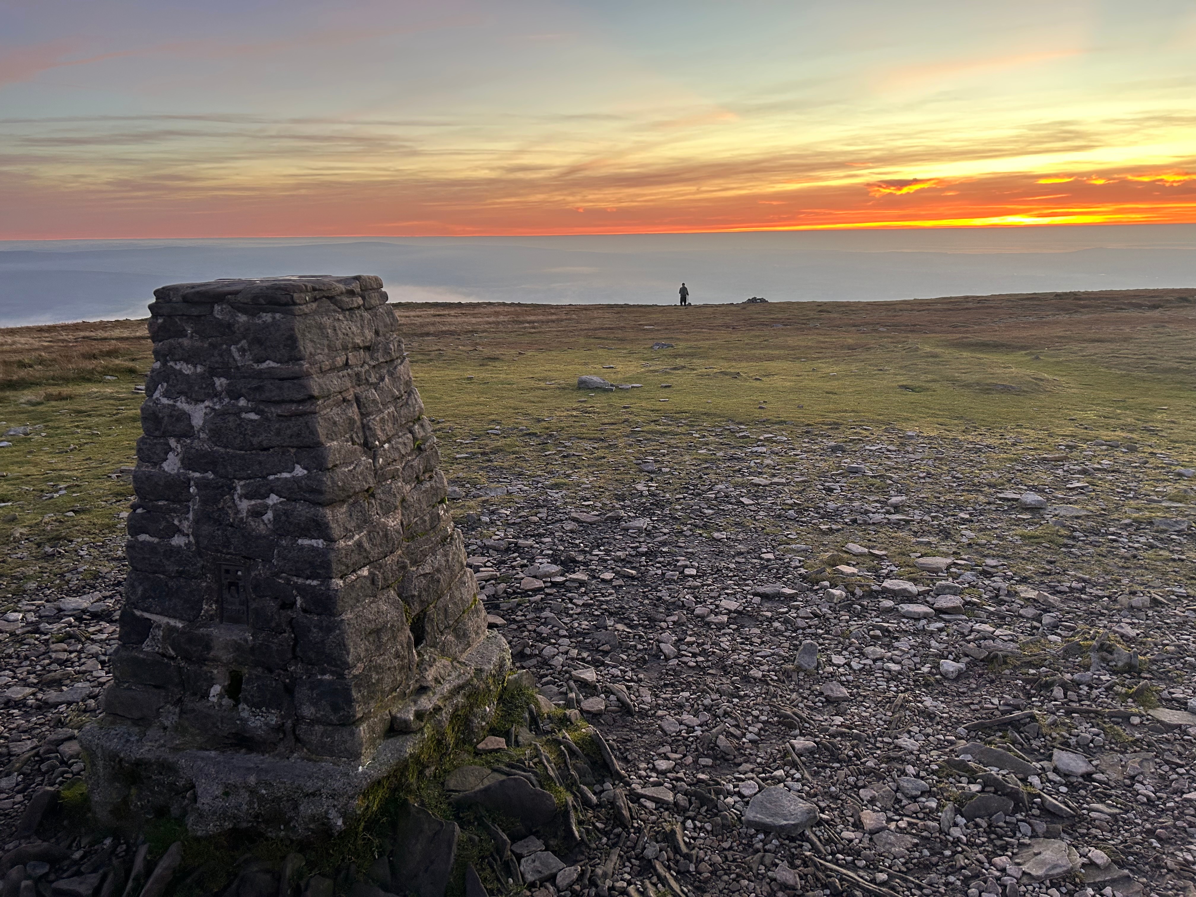 Finally! The landmark that told us we had climbed the third and final peak, Ingleborough.