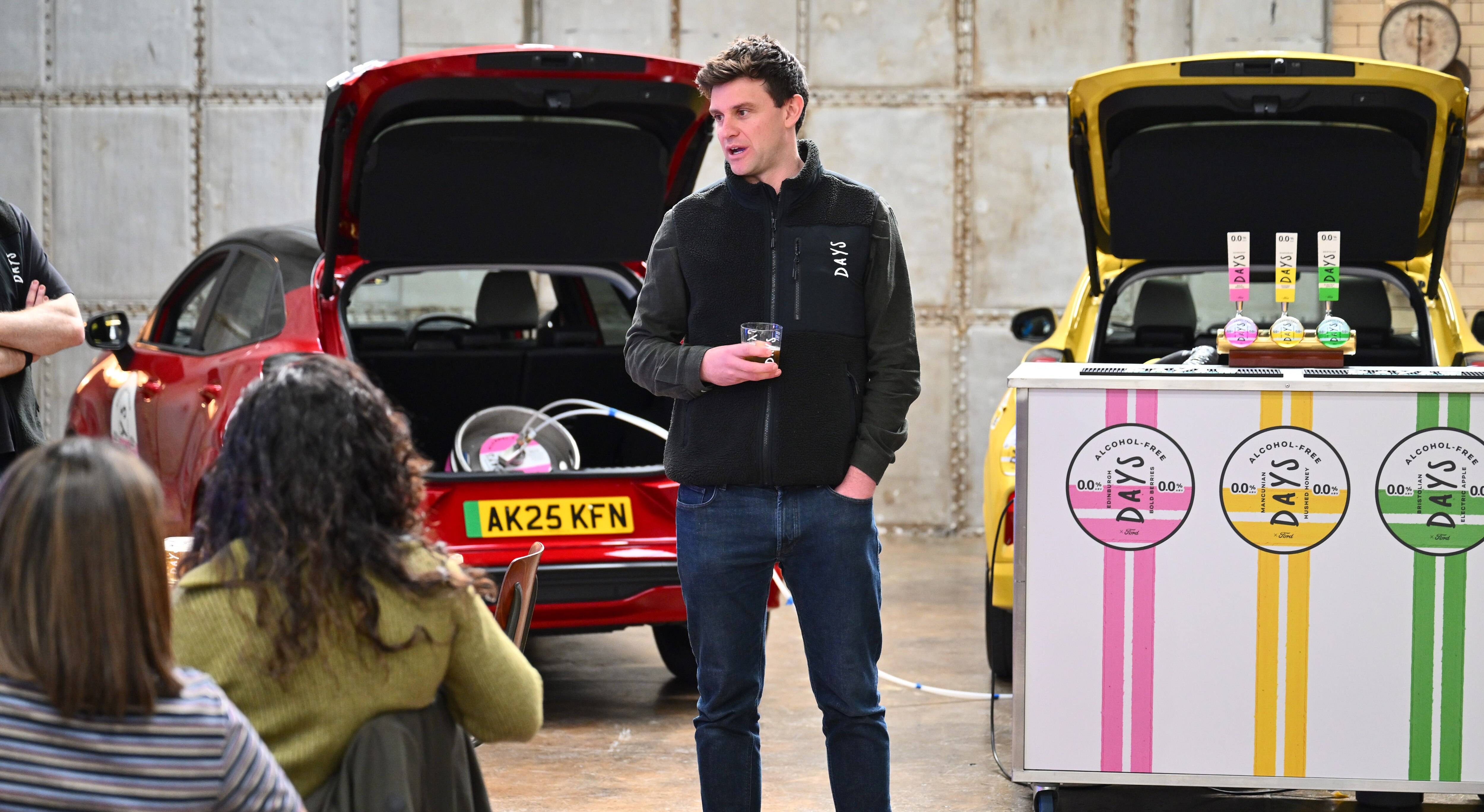 Mike Gammell, co-founder at Days Brewing Company, at the launch event for a new range of non-alcoholic beers. License valid till March 26 2027 for earned editorial, press releases, press kits. All non-broadcast digital and online media Region: Europe. This content is solely for editorial use and for providing individual users with information. Any storage in databases, or any distribution to third parties within the scope of commercial use, or for commercial use is permitted with written consent from Ford in Europe GmbH only. (Photo by Matt Crossick/PA Media Assignments)