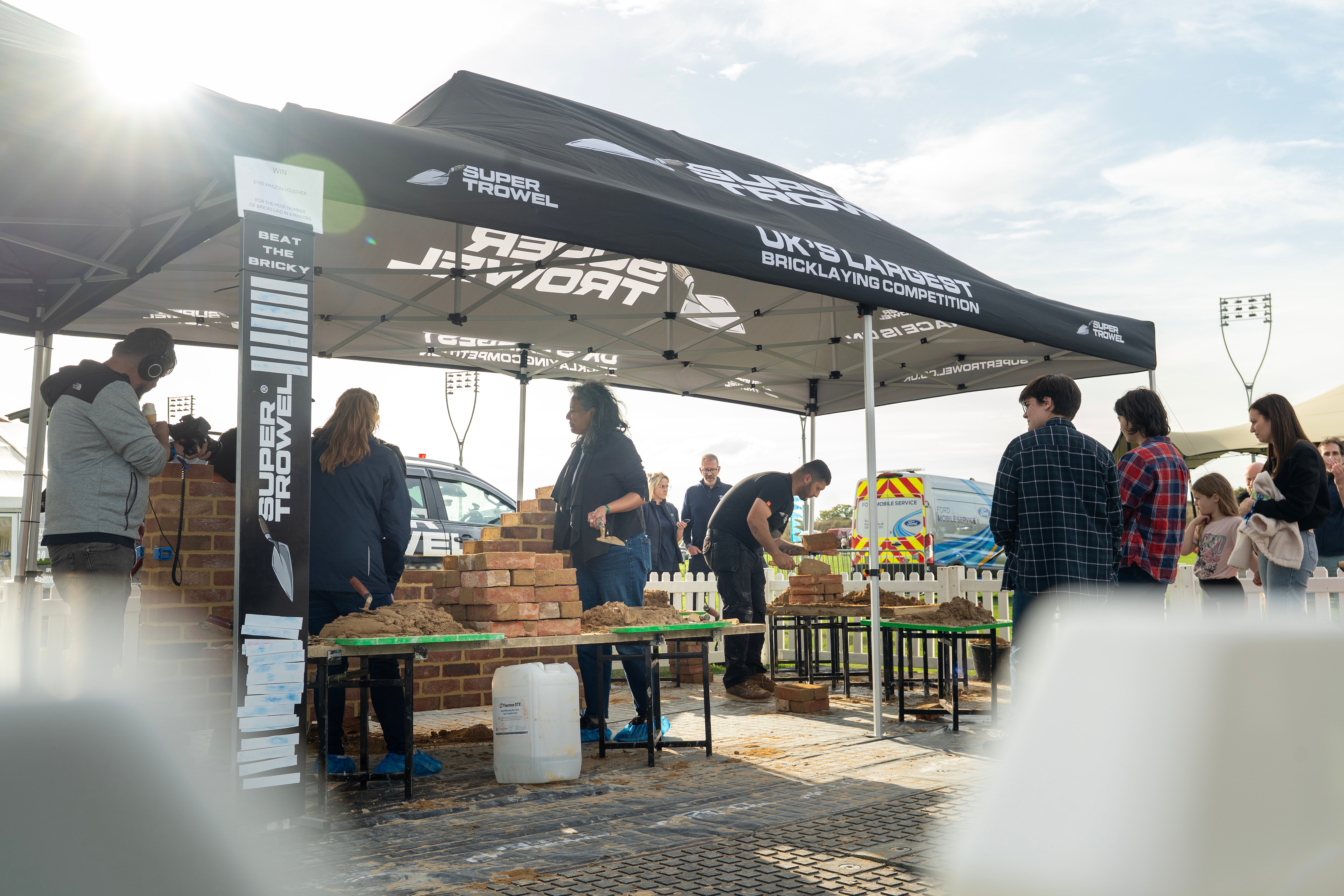 Super Trowel offered the opportunity for anyone to get their hands dirty with a bit of bricklaying. License valid for earned editorial, press releases, press kits. All non-broadcast digital and online media Region: Global. This content is solely for editorial use and for providing individual users with information. Any storage in databases, or any distribution to third parties within the scope of commercial use, or for commercial use is permitted with written consent from Ford in Europe GmbH only.