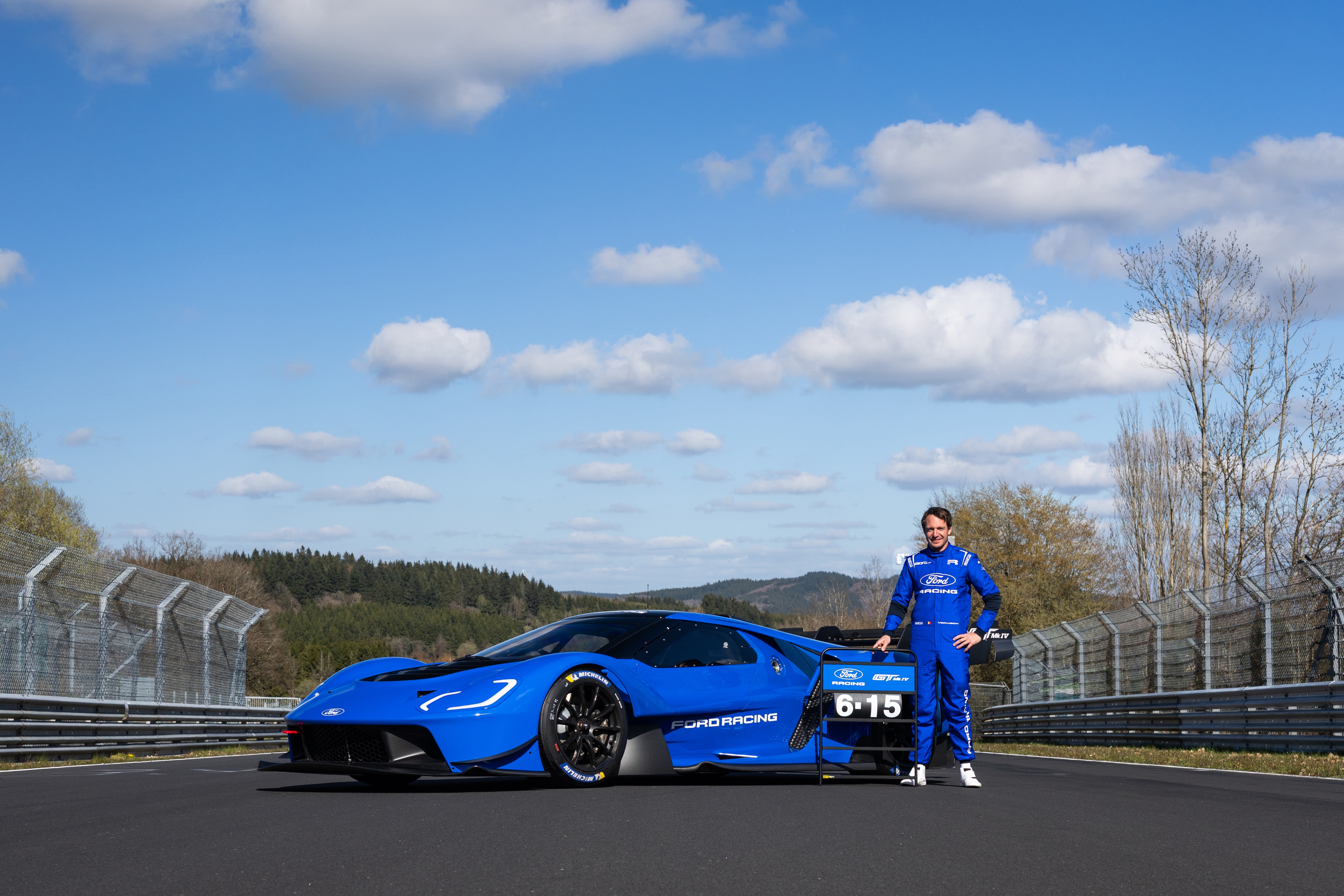 The Ford GT Mk IV driven by Frédéric Vervisch lapped the Nürburgring Nordschleife in 6:15.977 — setting a new record as the fastest American OEM. License valid for earned editorial, press releases, press kits. All non-broadcast digital and online media Region: Global. This content is solely for editorial use and for providing individual users with information. Any storage in databases, or any distribution to third parties within the scope of commercial use, or for commercial use is permitted with written consent from Ford in Europe GmbH only.