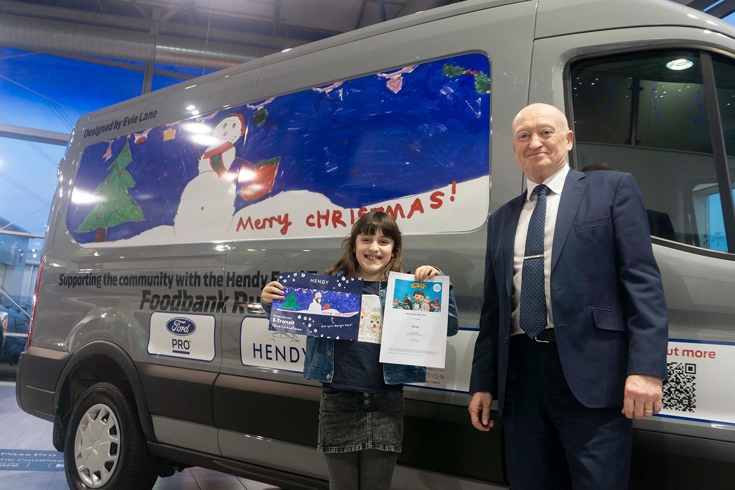 In 2022, Evie Lane designed the livery for Hendy Group's charitable Transit. Photo credit: Hendy Group
