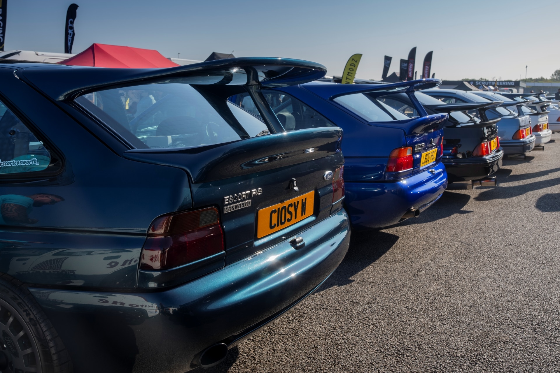 'Whale tail' spoilers are an iconic design feature of the historic Escort and Sierra Cosworth models.