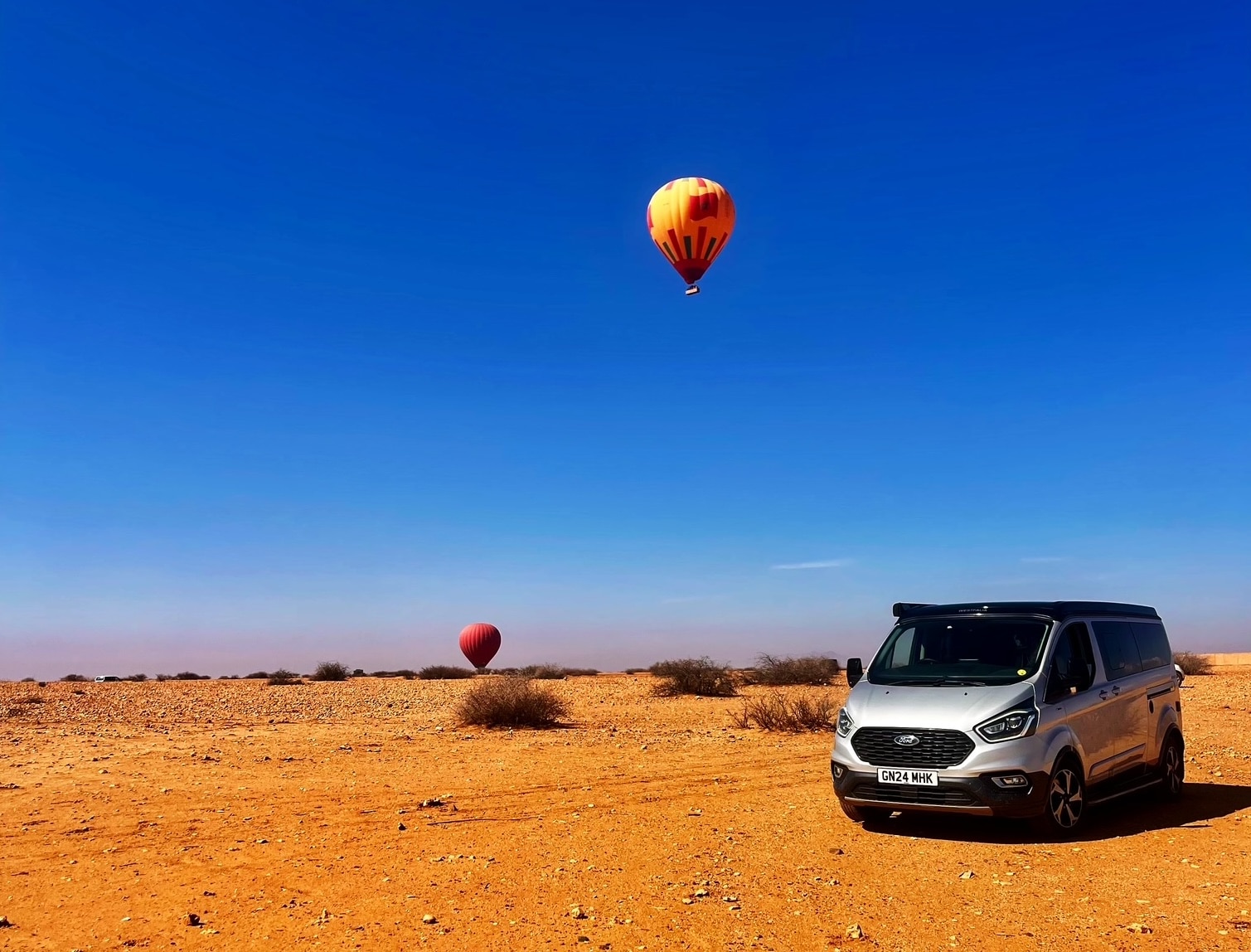The Nugget: a mobile basecamp for watching hot air balloons rise over the Moroccan desert.