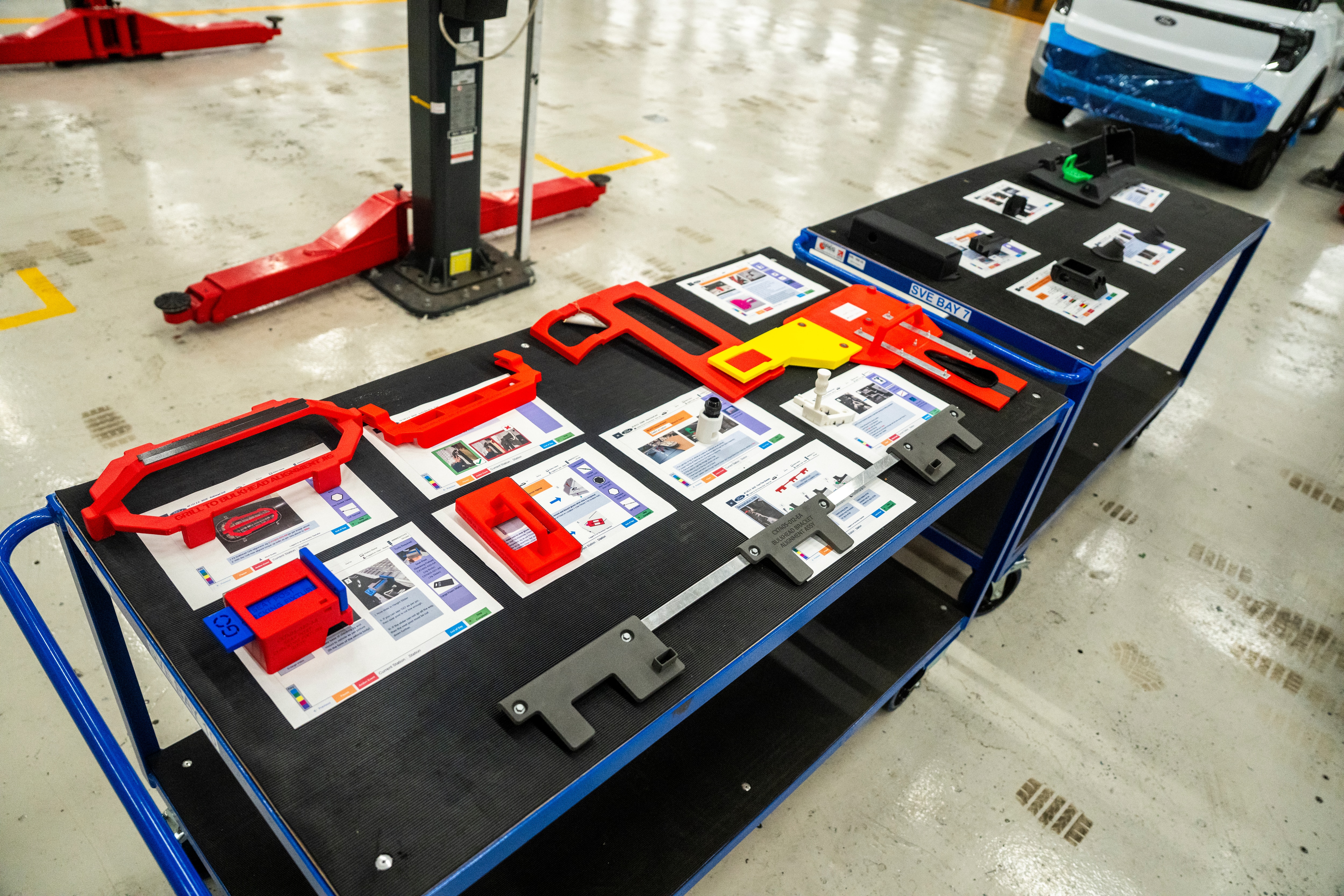 Specific conversion kit laid out ahead of assembly
