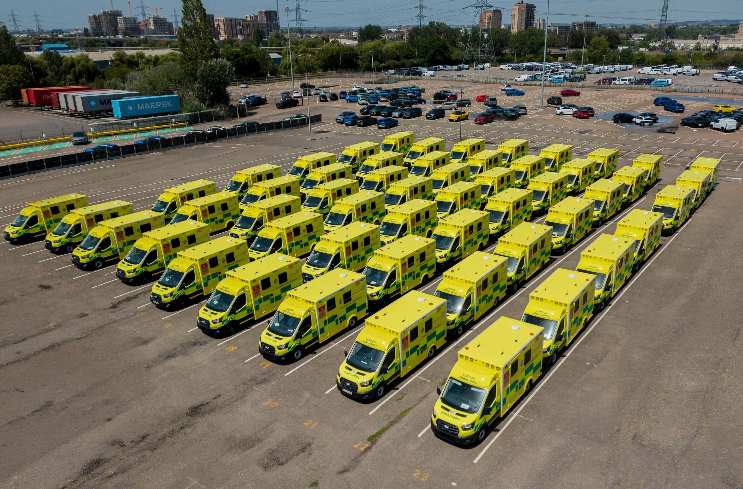 A small part of the Vehicle Holding Centre, where customer vehicles can be kept ahead of delivery