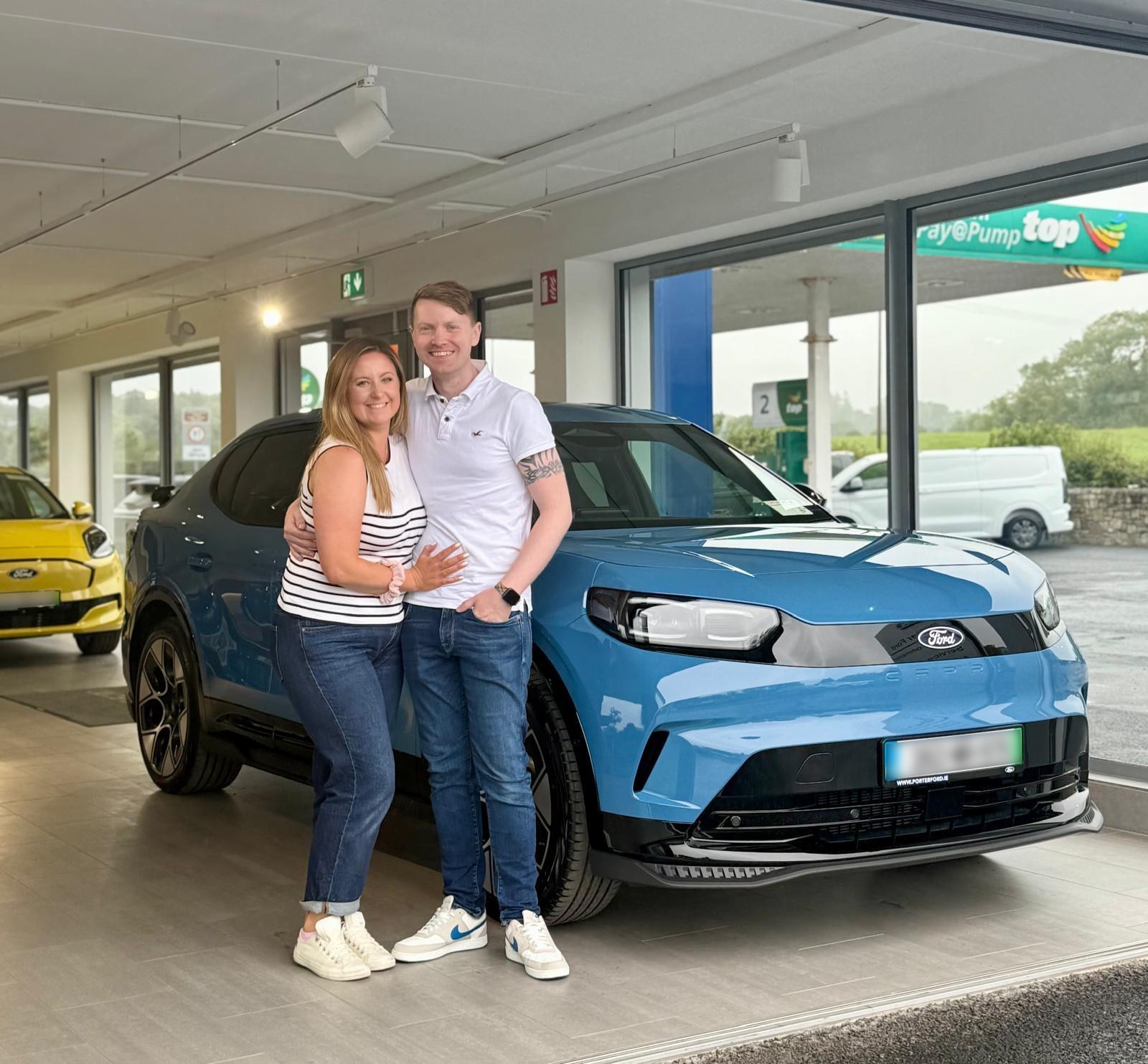Rebecca and Nick collecting their new Ford Capri Collection and Puma Gen-E