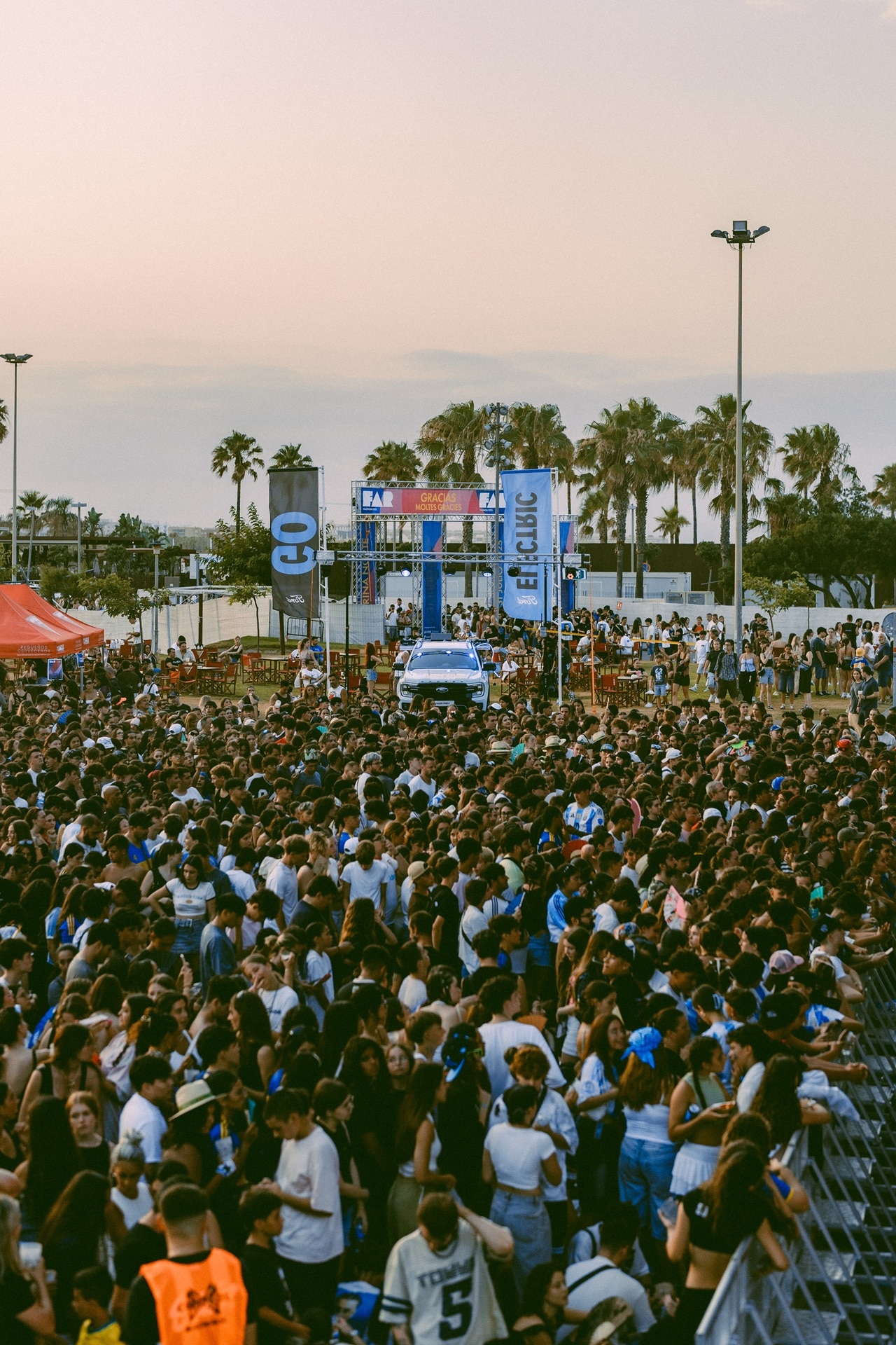 The Ford Stage electrified FAR Festival in Valencia, Spain: we plugged a DJ booth into Ranger PHEV's Pro Power Onboard system to power the month-long party