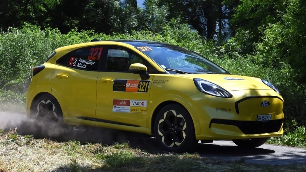 Ford Puma Gen-E proves its rally credentials by flying down the same roads as the combustion engine cars.