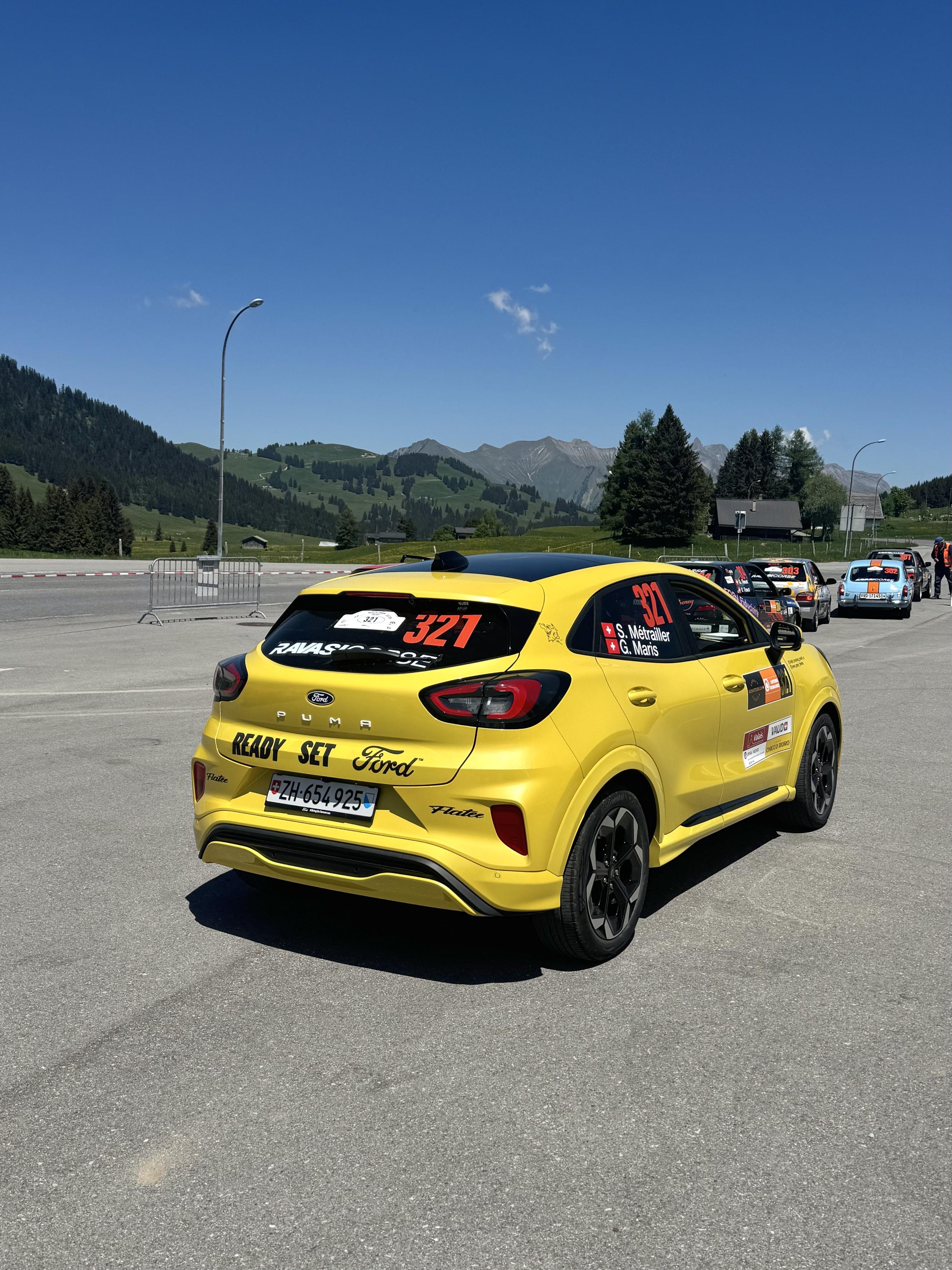 The Ford Puma Gen-E fit right in with the traditional combustion engine rally cars.