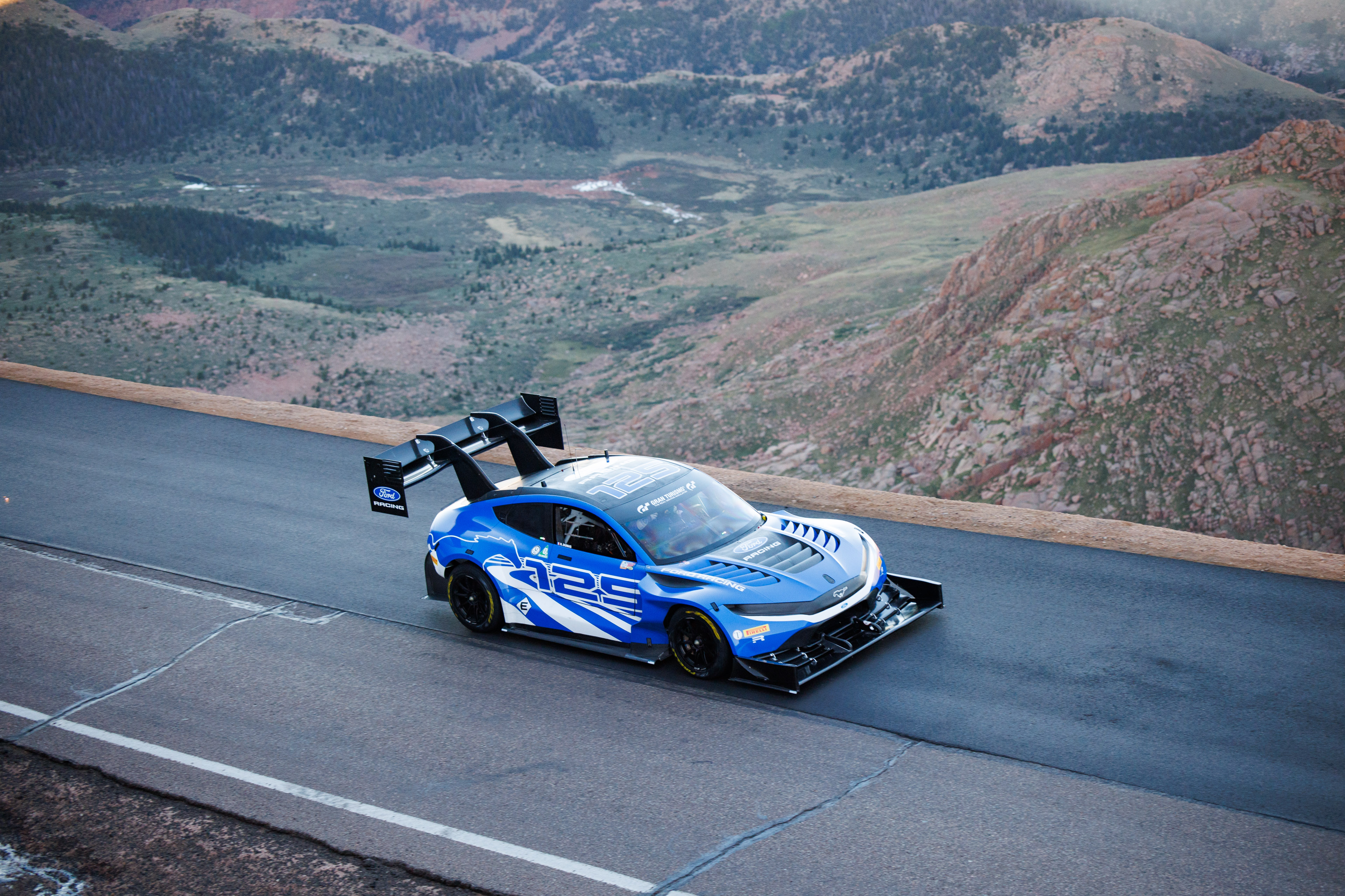 The Super Mustang Mach-E EV demonstrator testing at Pikes Peak.