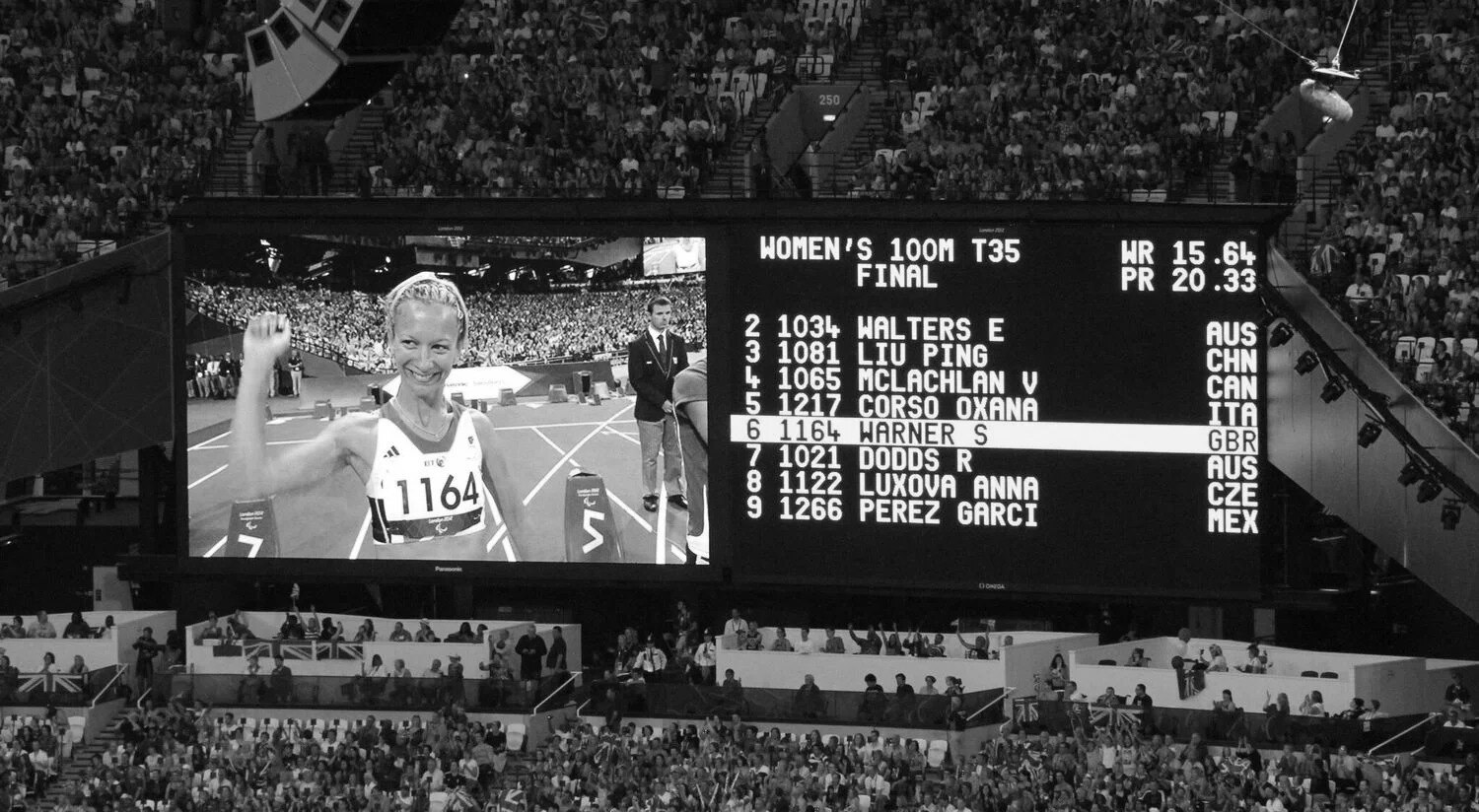 Sophia Warner proudly representing Britain at the 2012 London Paralympics