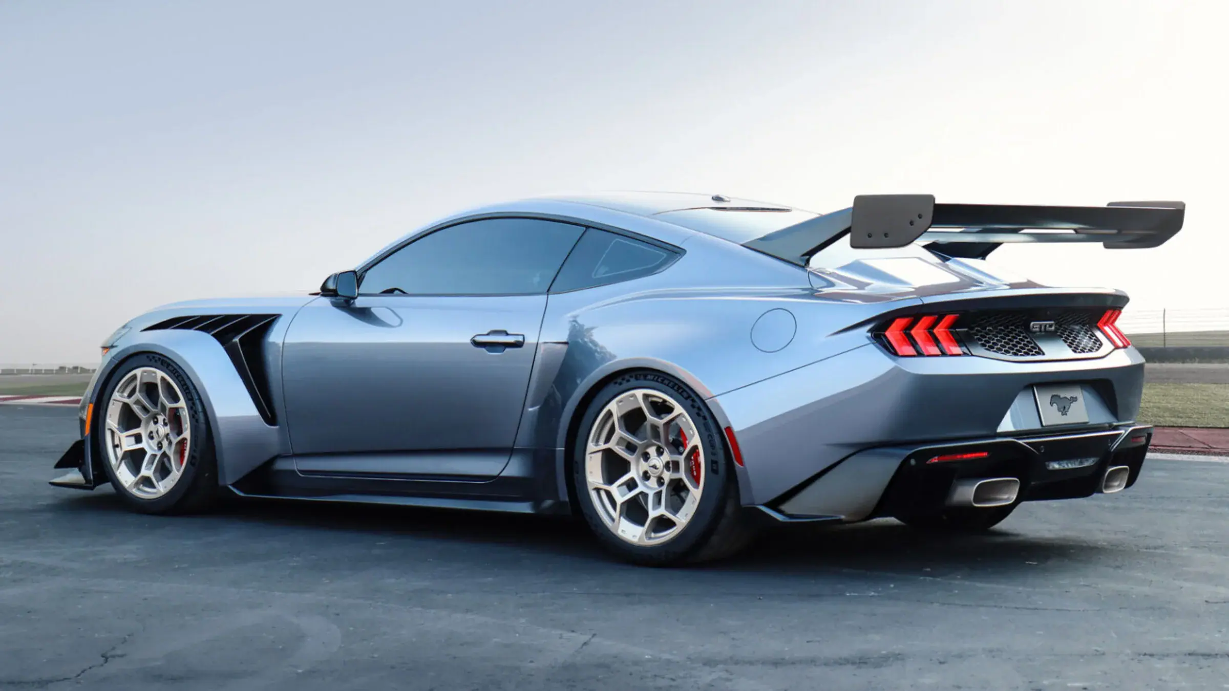 Ford Mustang GTD photographed on a circuit