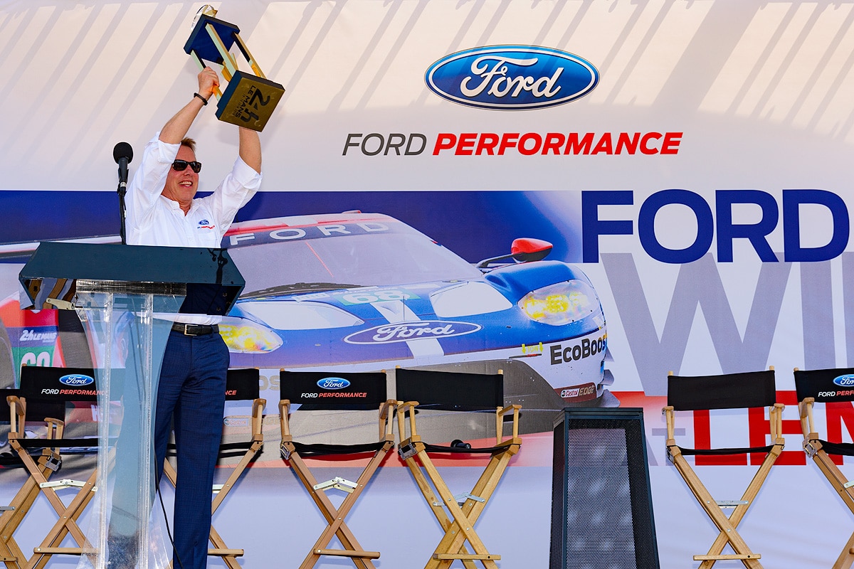 Ford famously took the Ford GT 40 to Le Mans 24 Hours beginning in 1964 and triumphed in 1966, sweeping the podium with a 1-2-3 finish. Then, 50 years later, to the day, Ford did it again - winning the Le Mans 24 Hours with Ford Chip Ganassi Racing and the Ford GT. Mustang previously raced at Le Mans in 1967 and 1997.