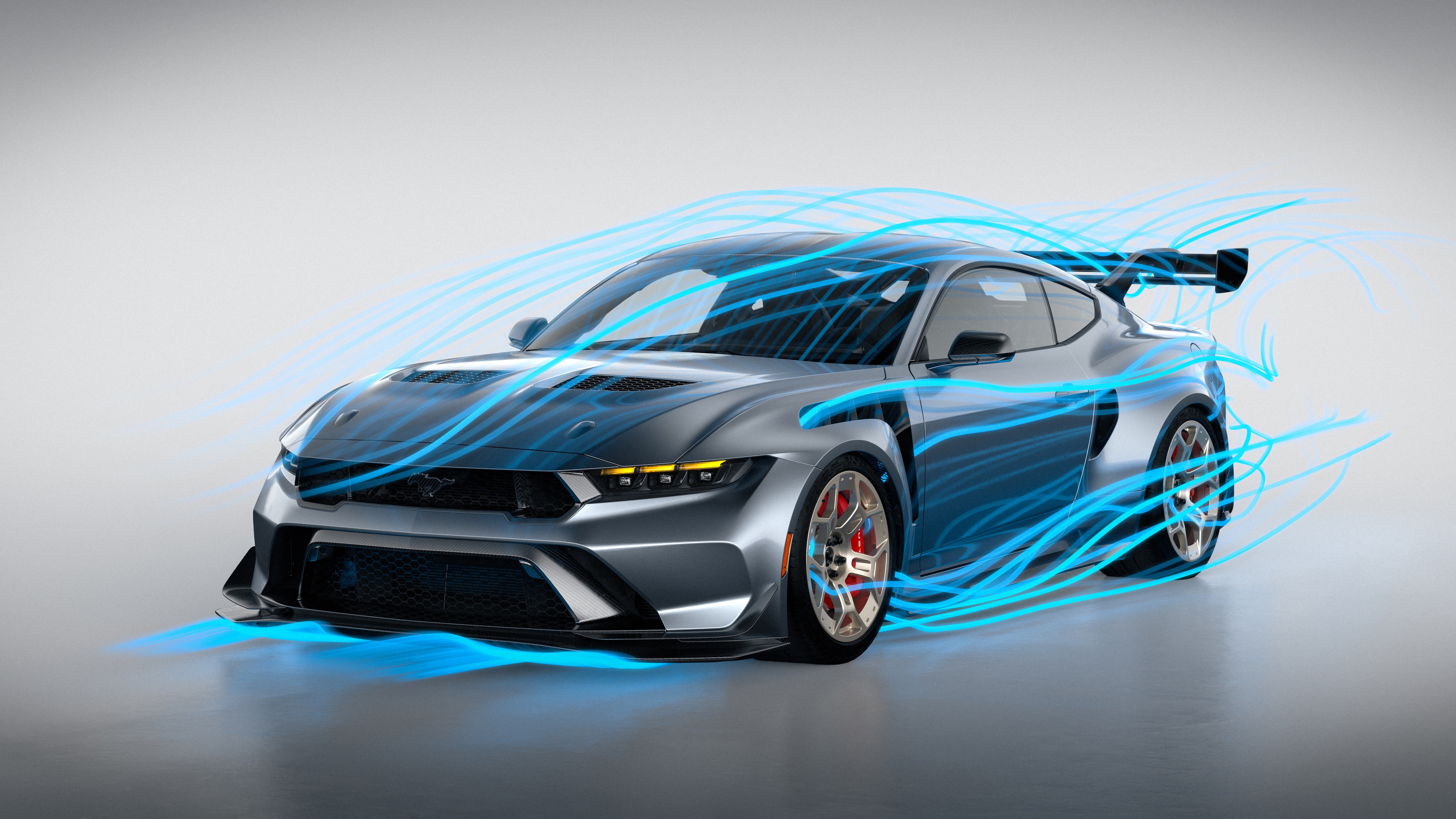“Every surface, body opening and vent on and under Mustang GTD’s body is functional,” said Greg Goodall, Mustang GTD chief program engineer. “Some air is directed for cooling, other for aerodynamics and downforce. All of it to help GTD go faster or stick to the pavement no matter what the conditions are.” (Animation courtesy Multimatic)