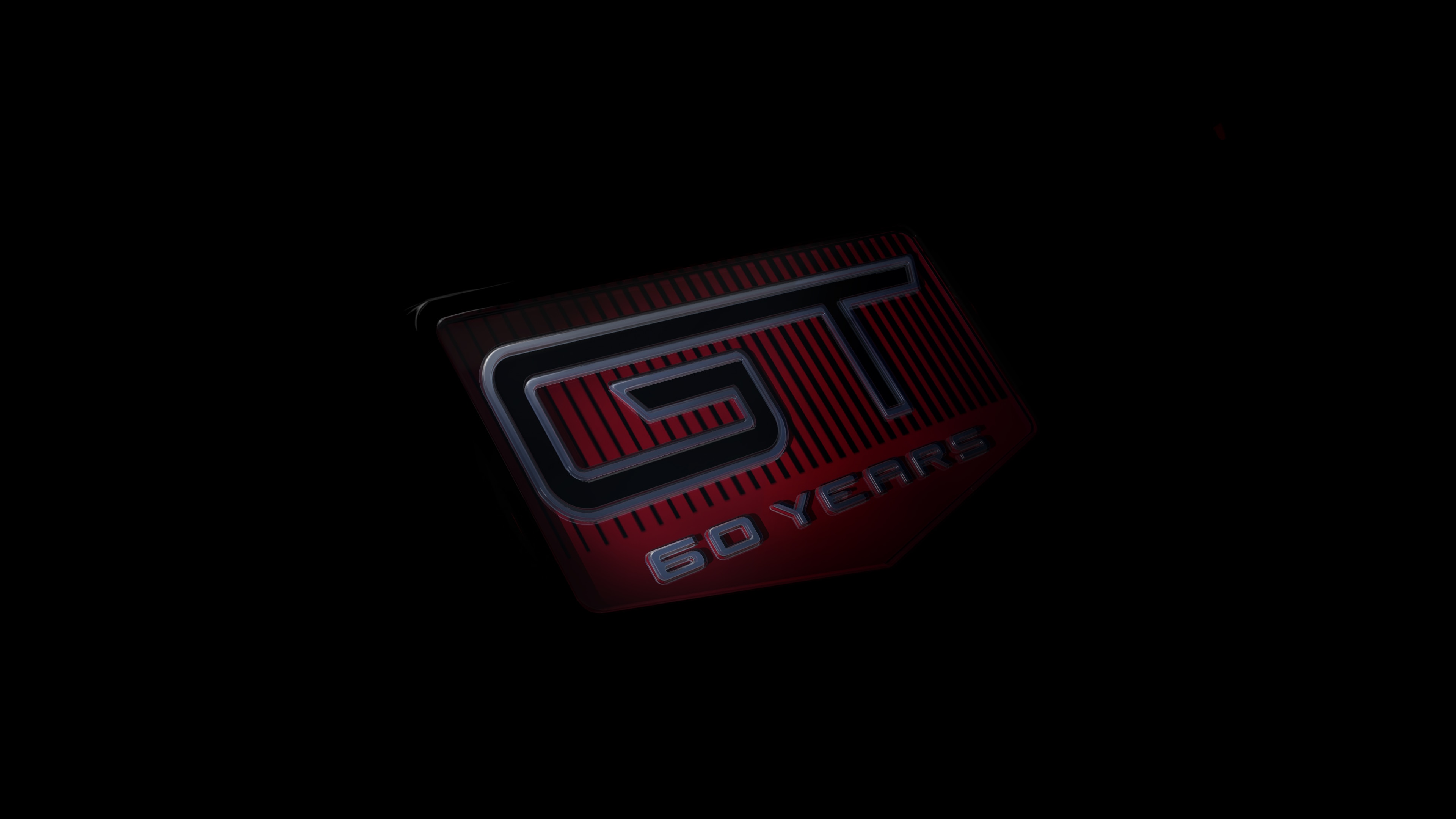 As part of Mustang’s 60th anniversary, Ford debuts a special Vermillion Red and Ebony Black logo, inspired by the badging and wheel center caps on the Mustang that debuted at the 1964 World’s Fair.