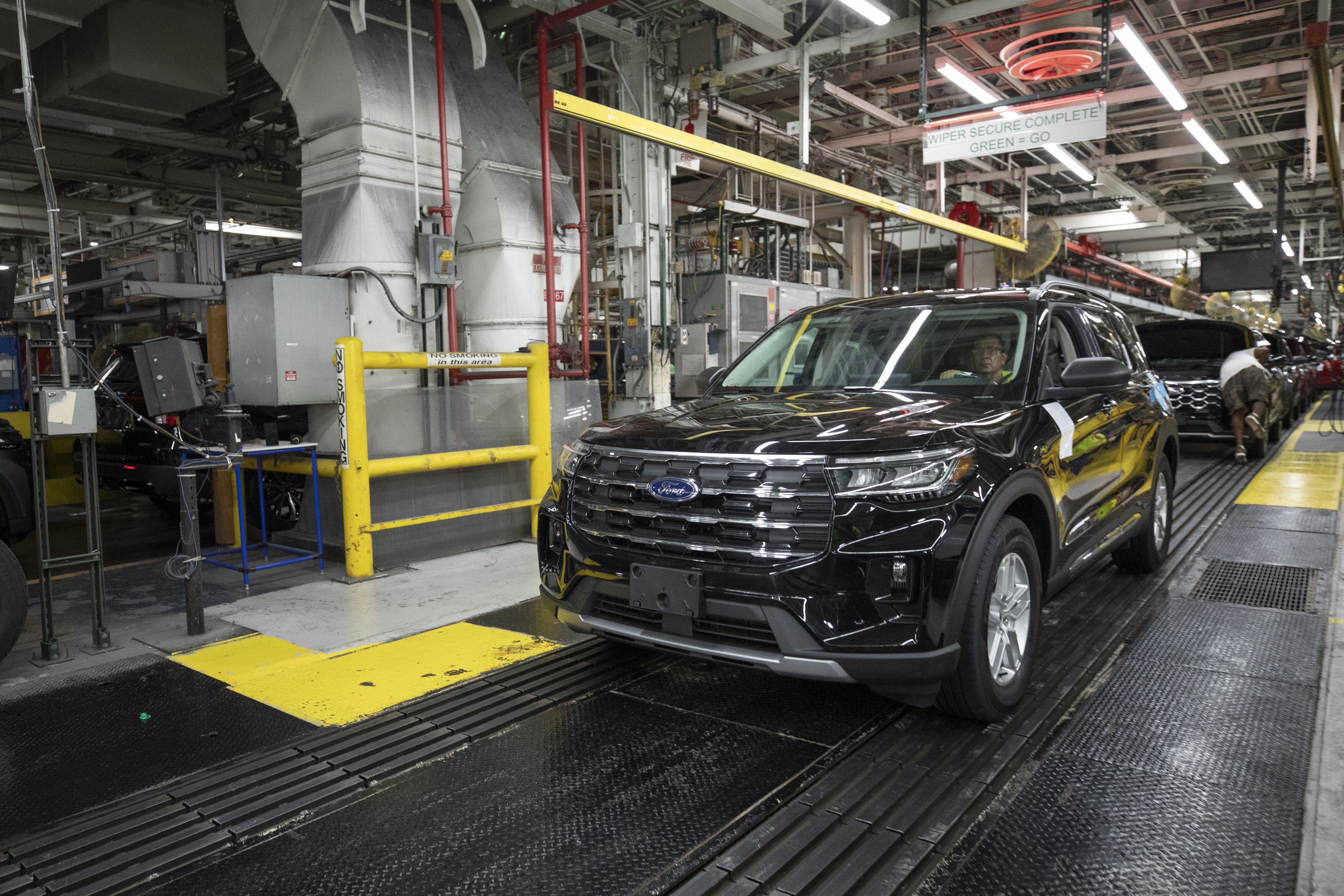 New 2025 Ford Explorer on an assembly line