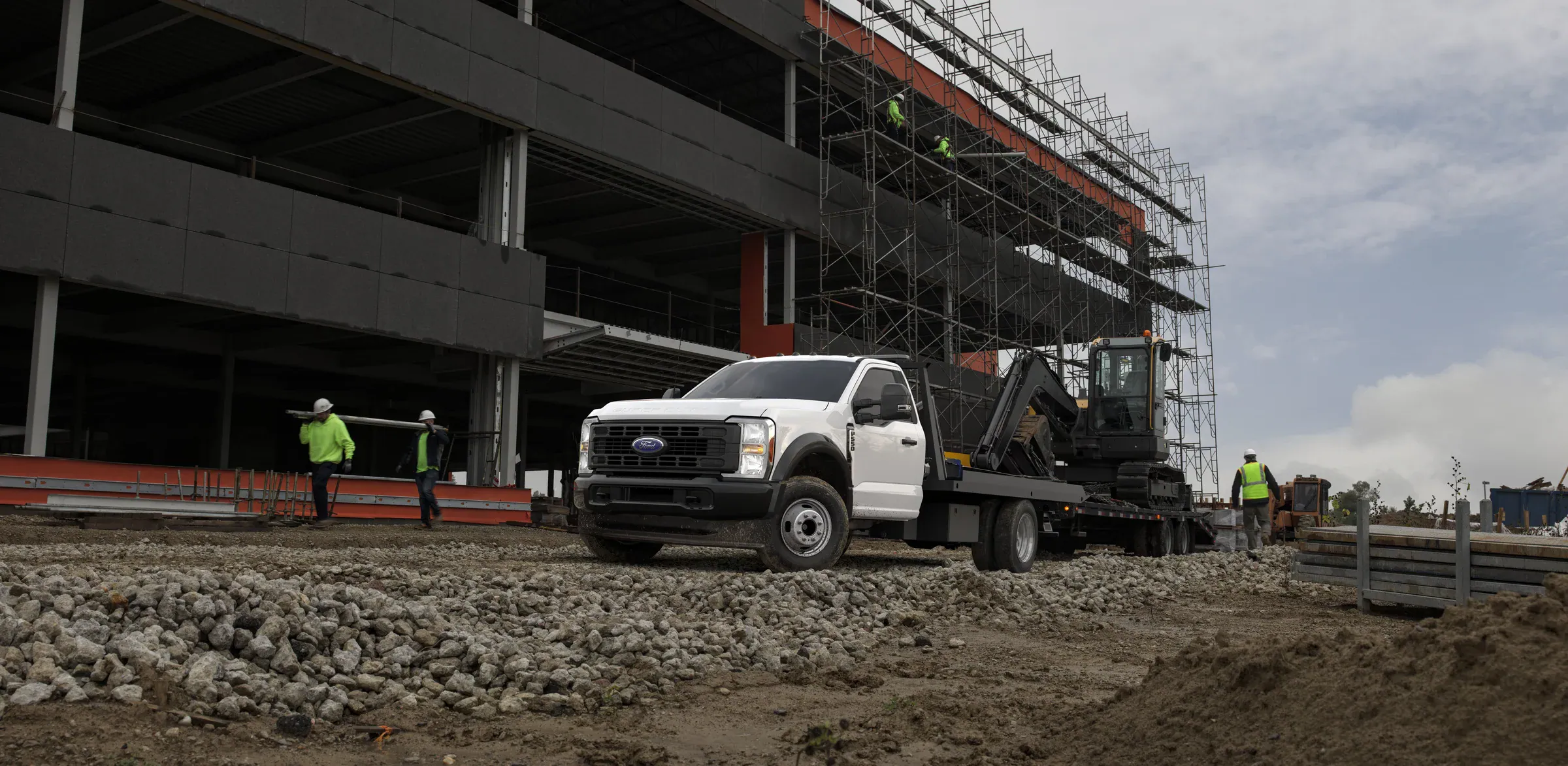 Work truck towing a welding rig or work trailer