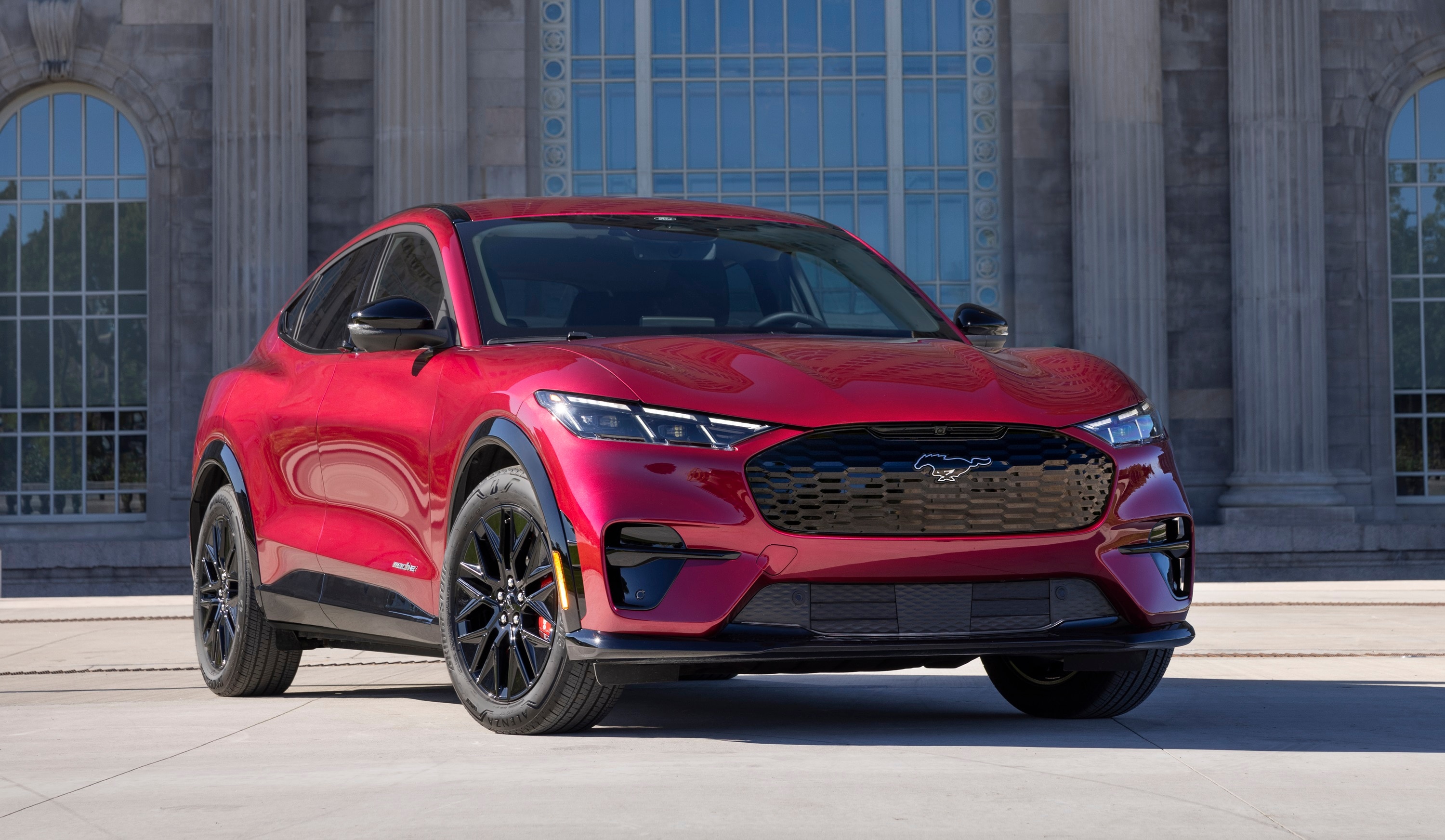 2025 Mutang Mach-E Premium Sport Appearance Package. Preproduction model with optional equipment and extra cost color option shown.