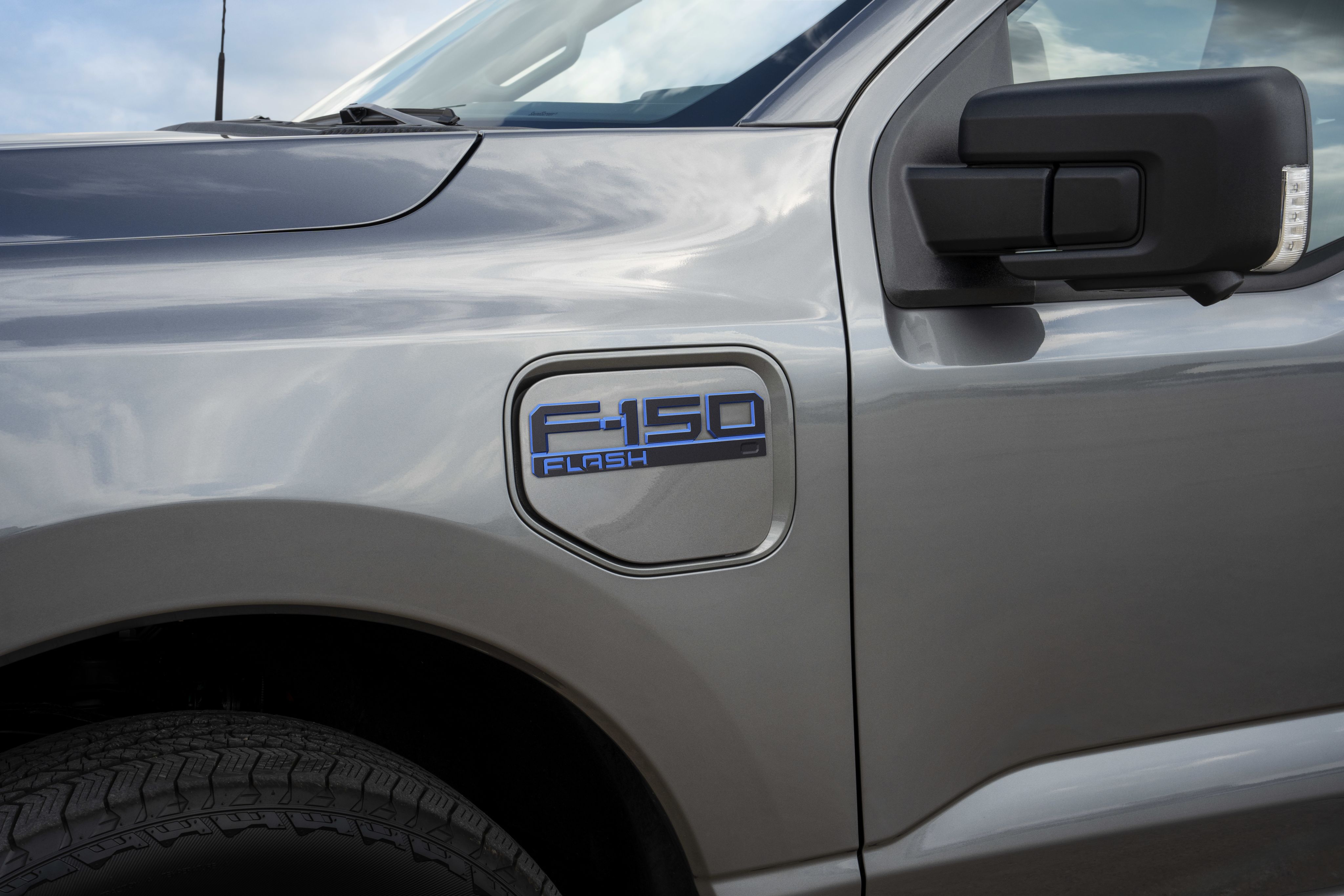 A closeup of the F-150® Lightning® Flash™ charging port.