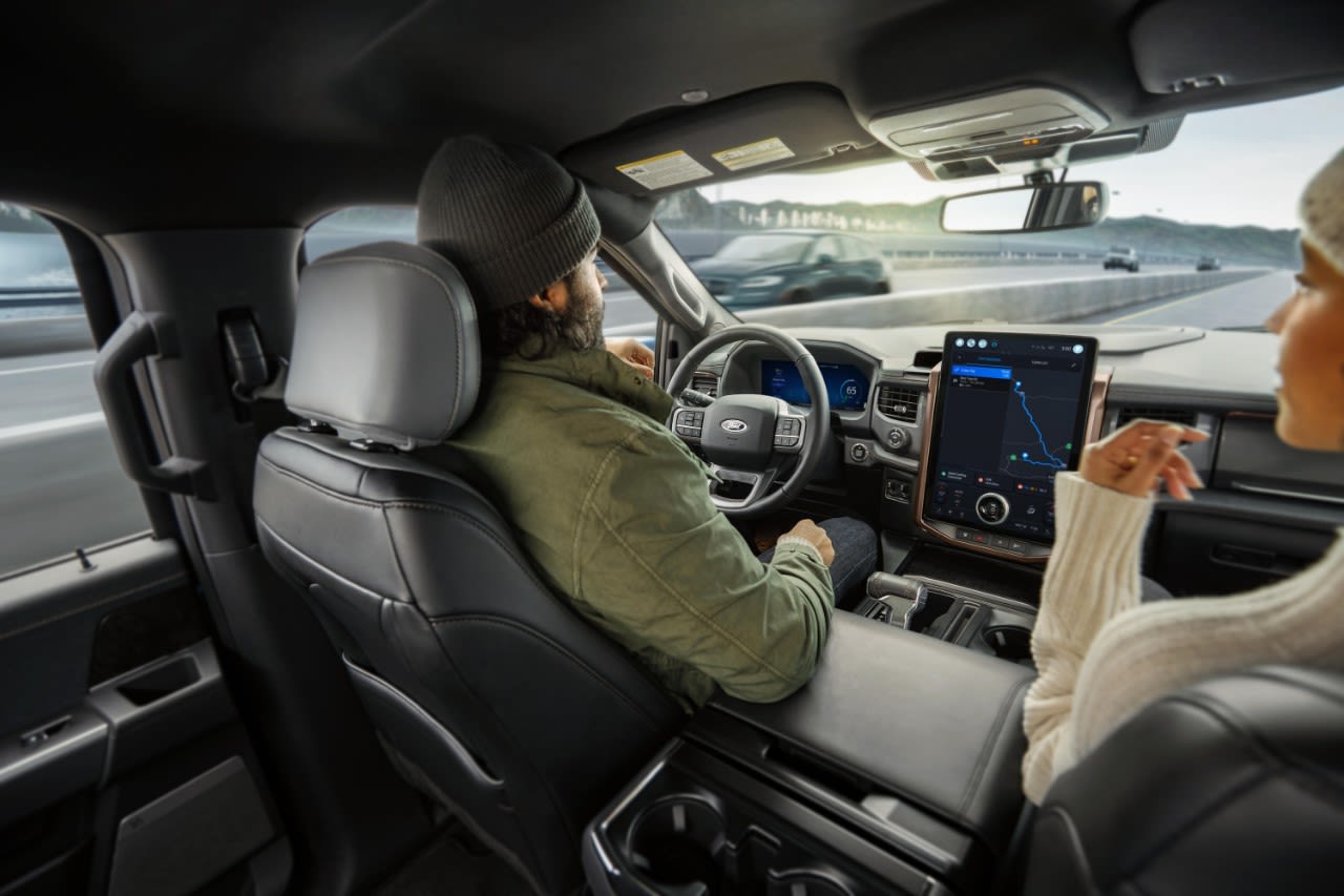 Ford BlueCruise can help make driving less stressful and more enjoyable. 2023 F-150 Lightning shown.