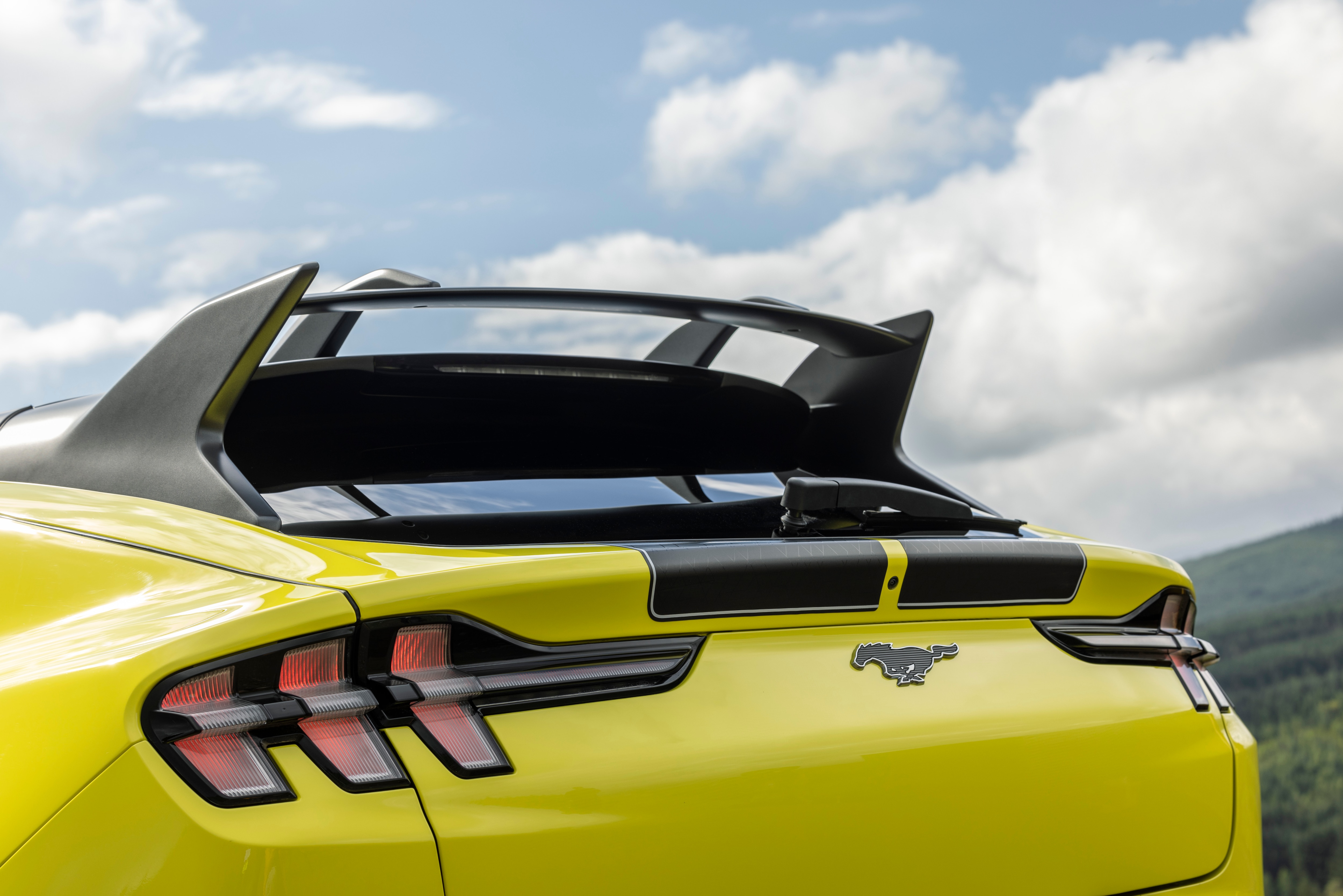 The Mustang Mach-E Rally's spoiler.