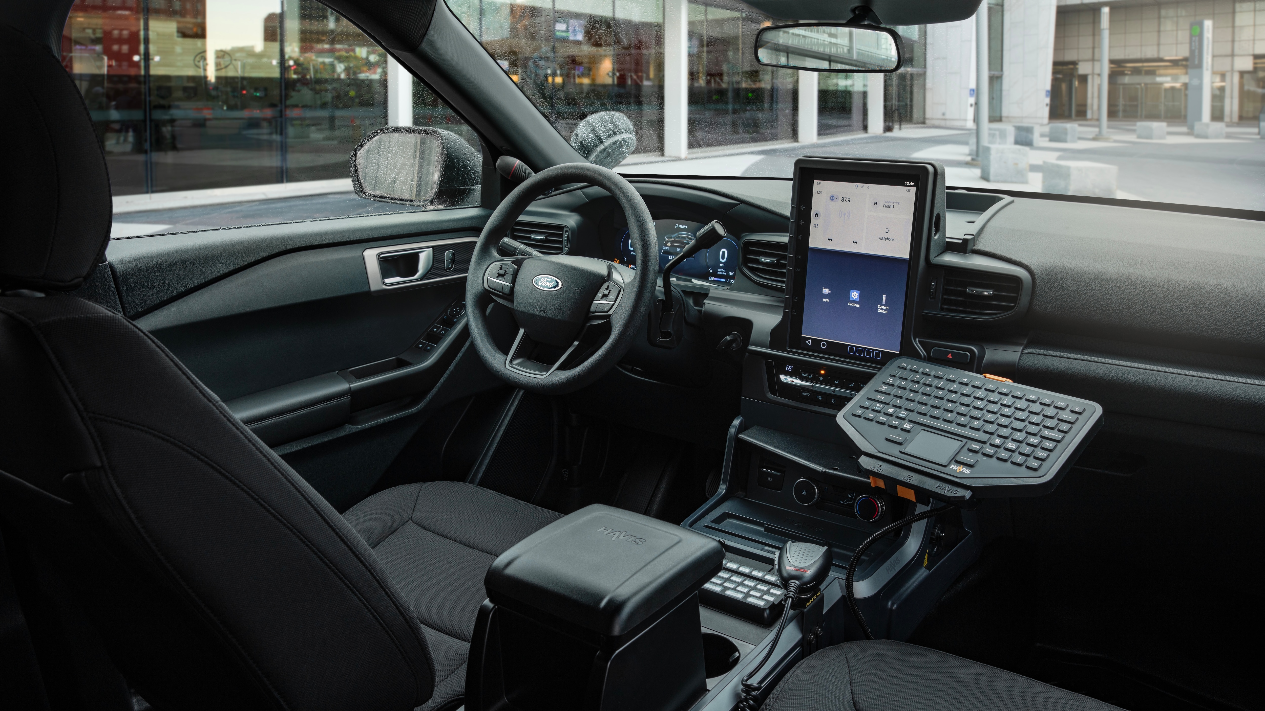 The interior of the 2025 Ford Police Interceptor Utility.