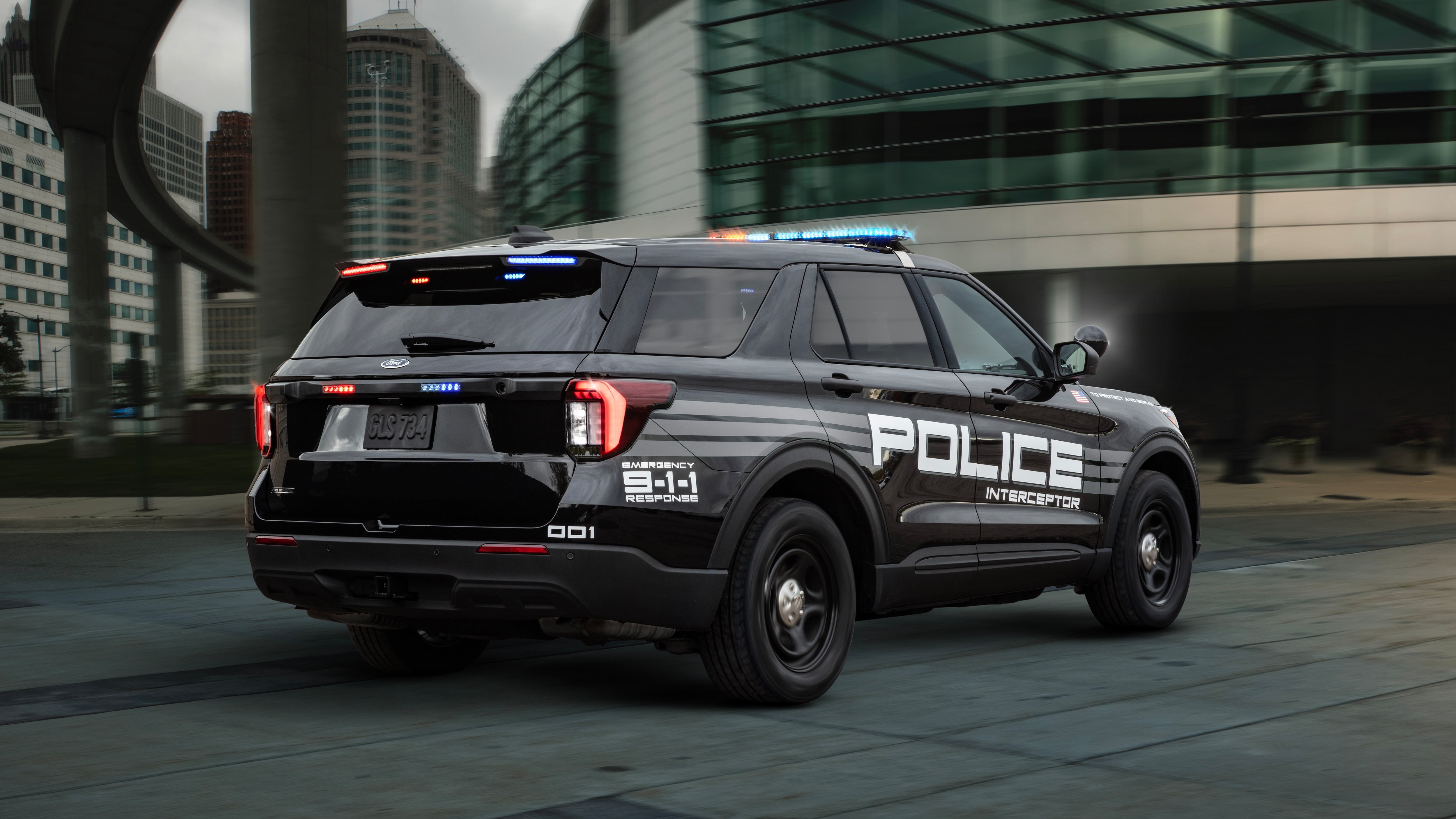 A rear exterior shot of the 2025 Ford Police Interceptor Utility.