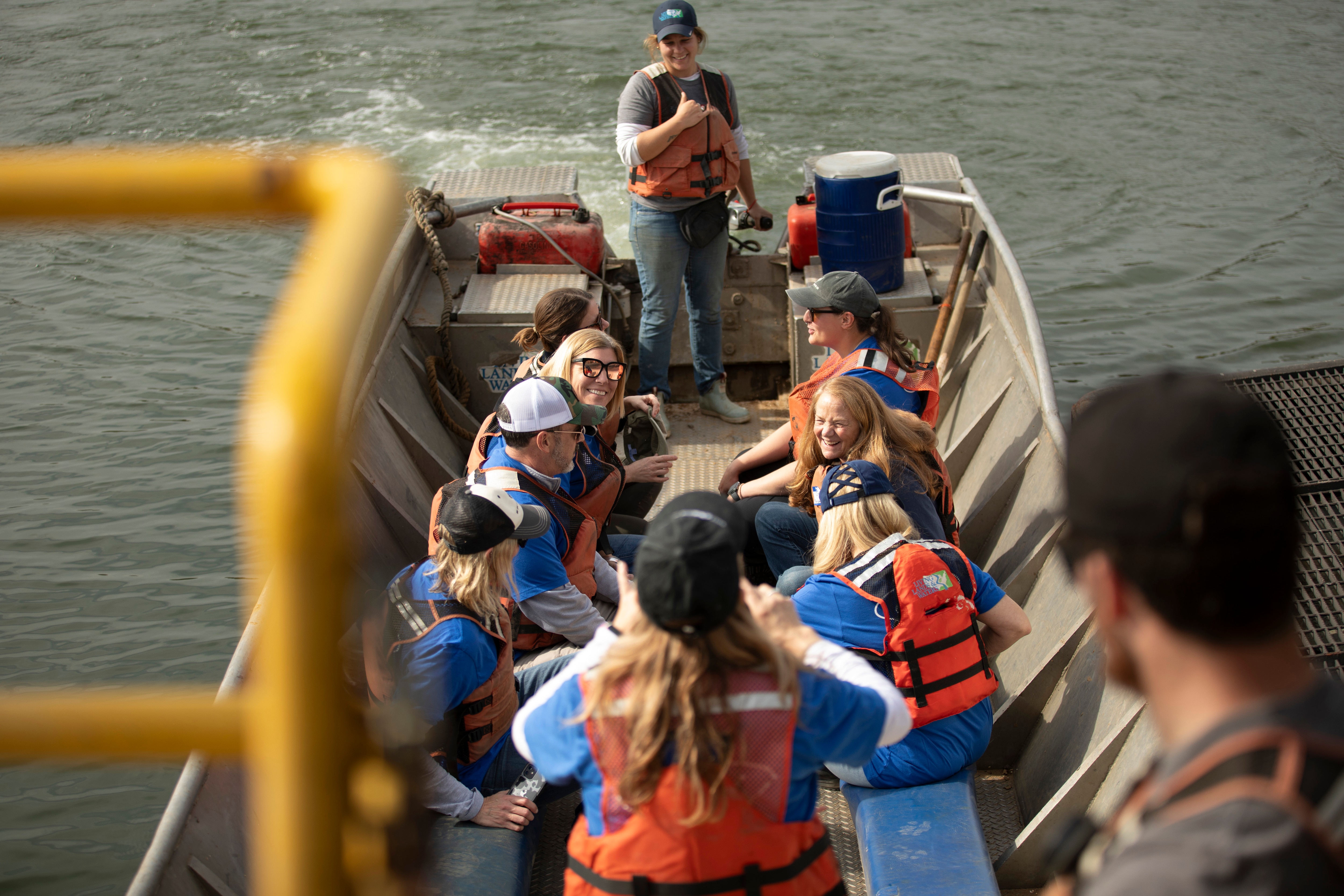 A team of volunteers from Ford and other local organizations partnered with Living Lands and Waters to help with a cleanup of the Ohio River in Louisville, Kentucky, in October 2024.