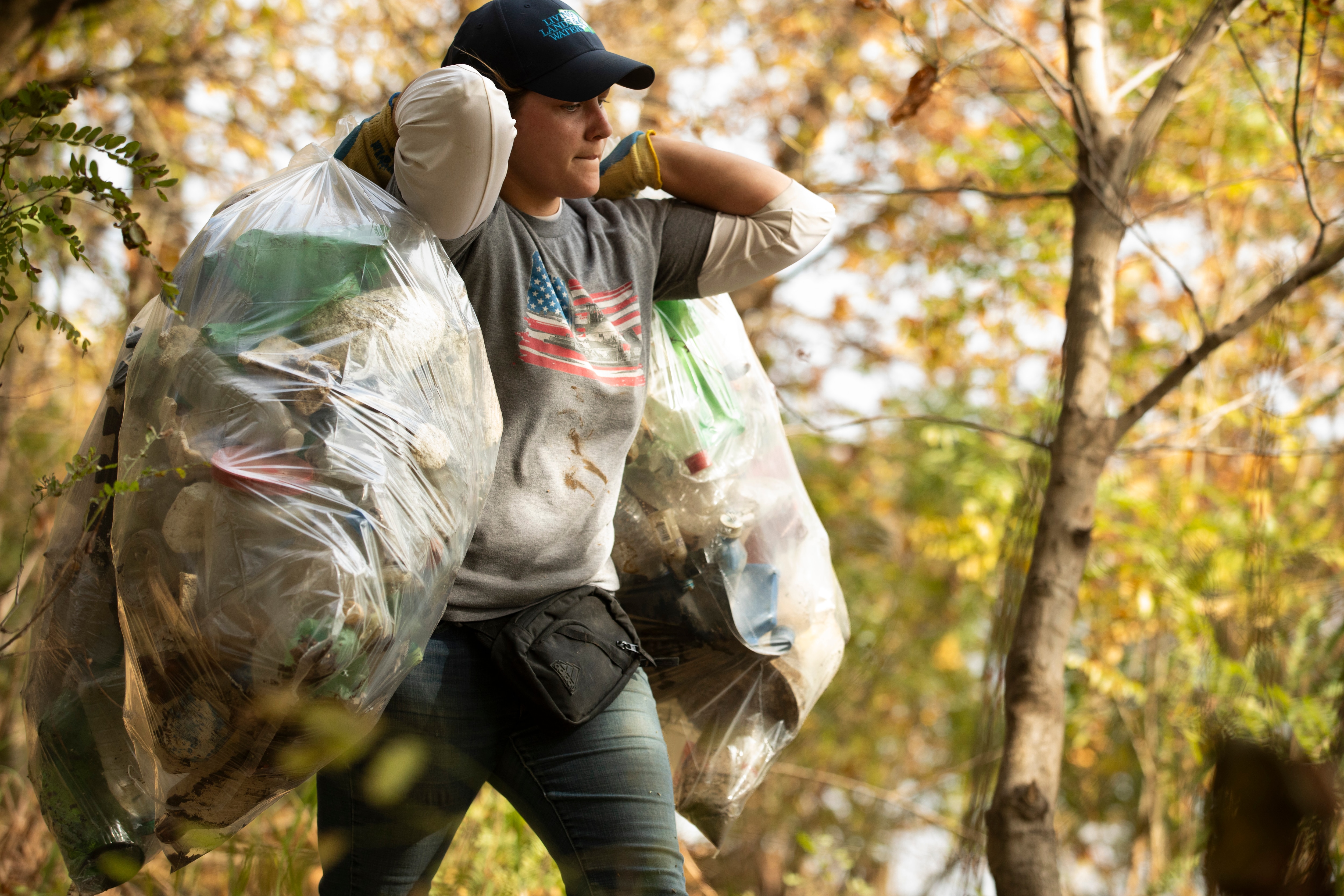 A team of volunteers from Ford and other local organizations partnered with Living Lands and Waters to help with a cleanup of the Ohio River in Louisville, Kentucky, in October 2024.