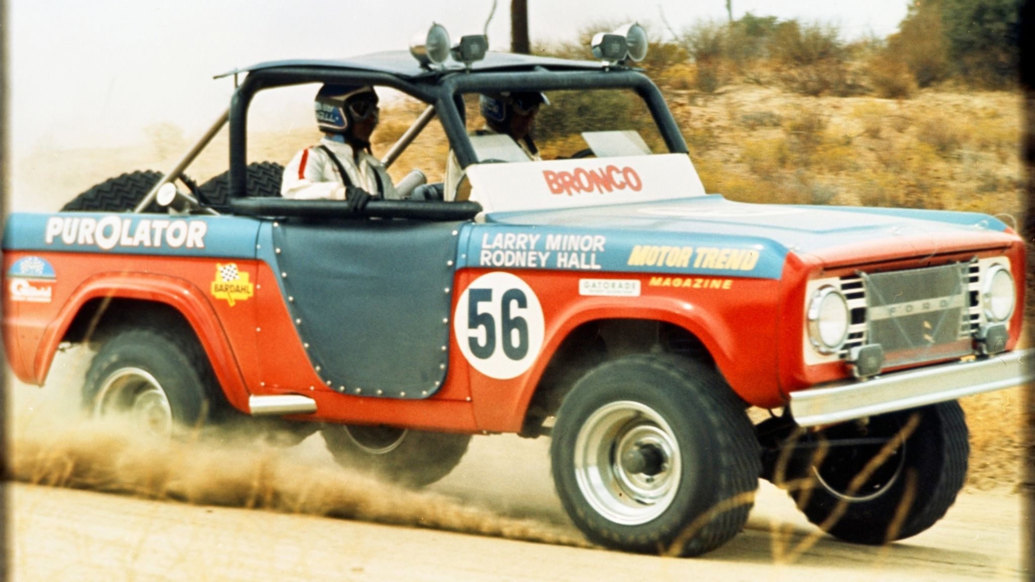 Ford Bronco’s win at the Baja 1000 in 1969 marked the first outright win by a stock 4x4 in the event. 