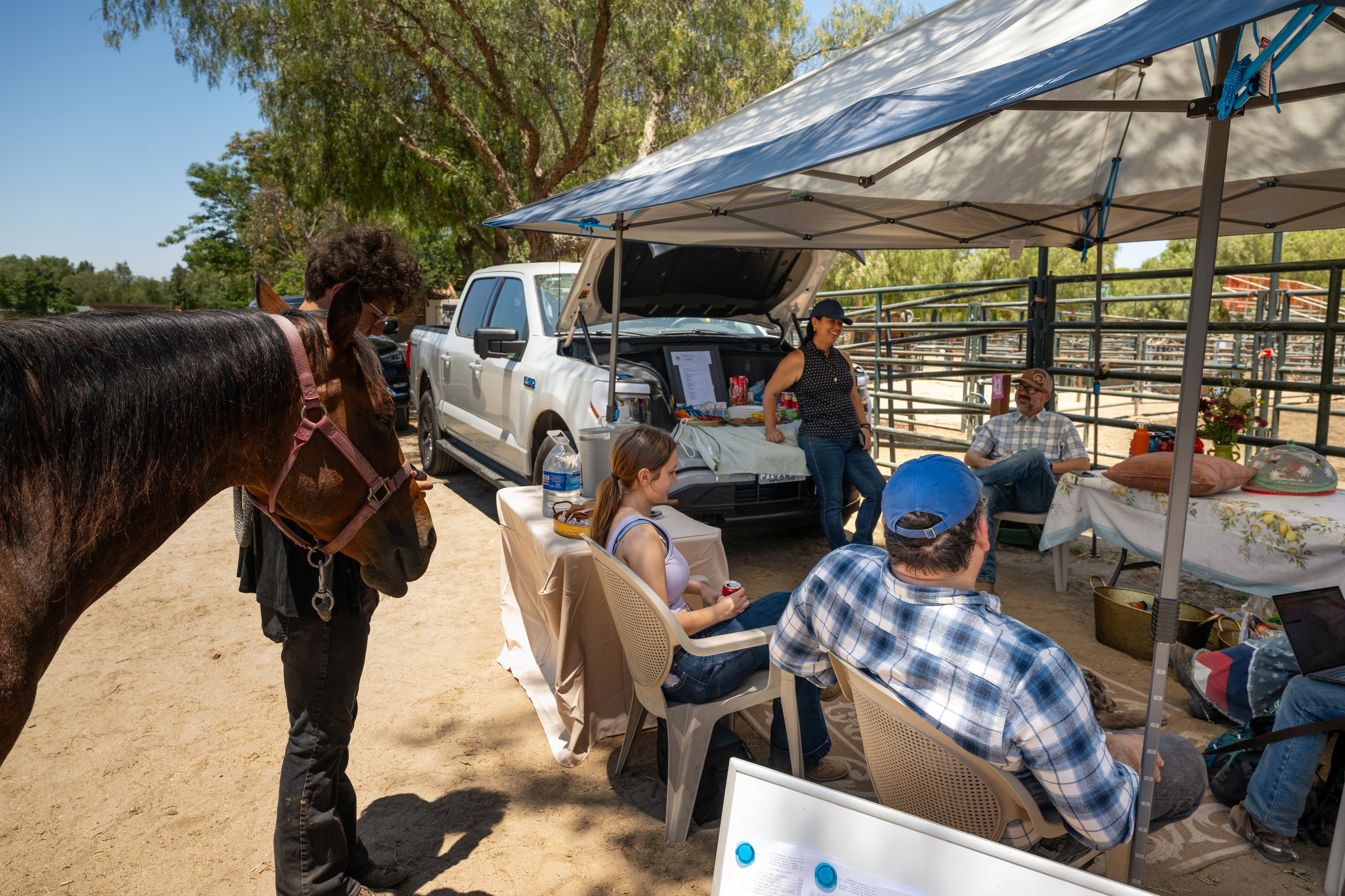 From hauling horses to hosting judges, the F-150 Lightning played a key role in the annual Mudslingers summer fundraiser held in Southern California.