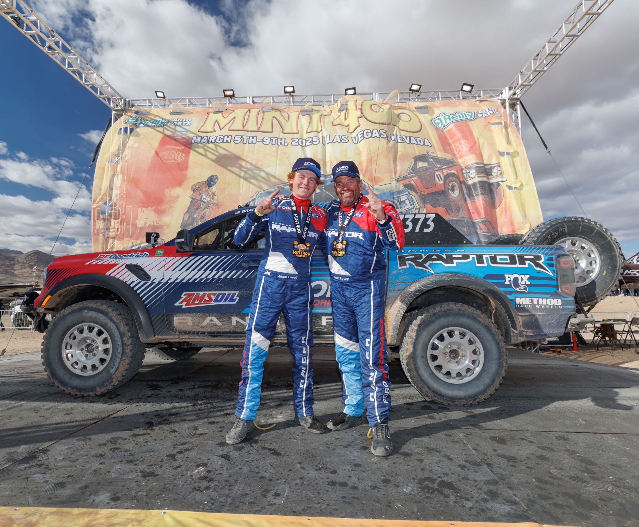 Brad Lovell, right, and the Ford Ranger Raptor took first place in the Stock Mid-Size class, proving that Ford’s global off-road mid-size performance truck is as tough as they come off the assembly line.