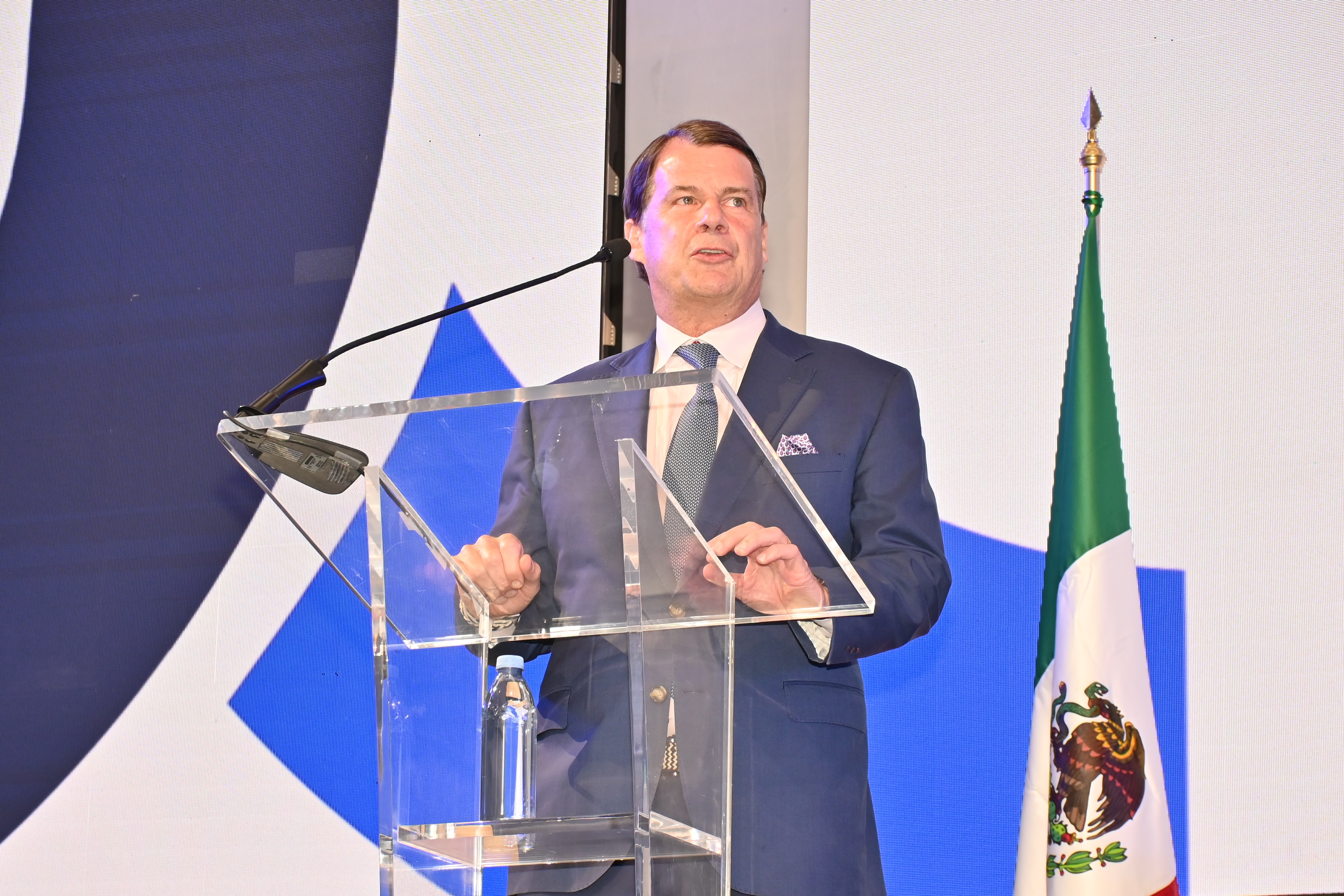 Jim Farley speaks at Ford of Mexico's 100th anniversary celebration.