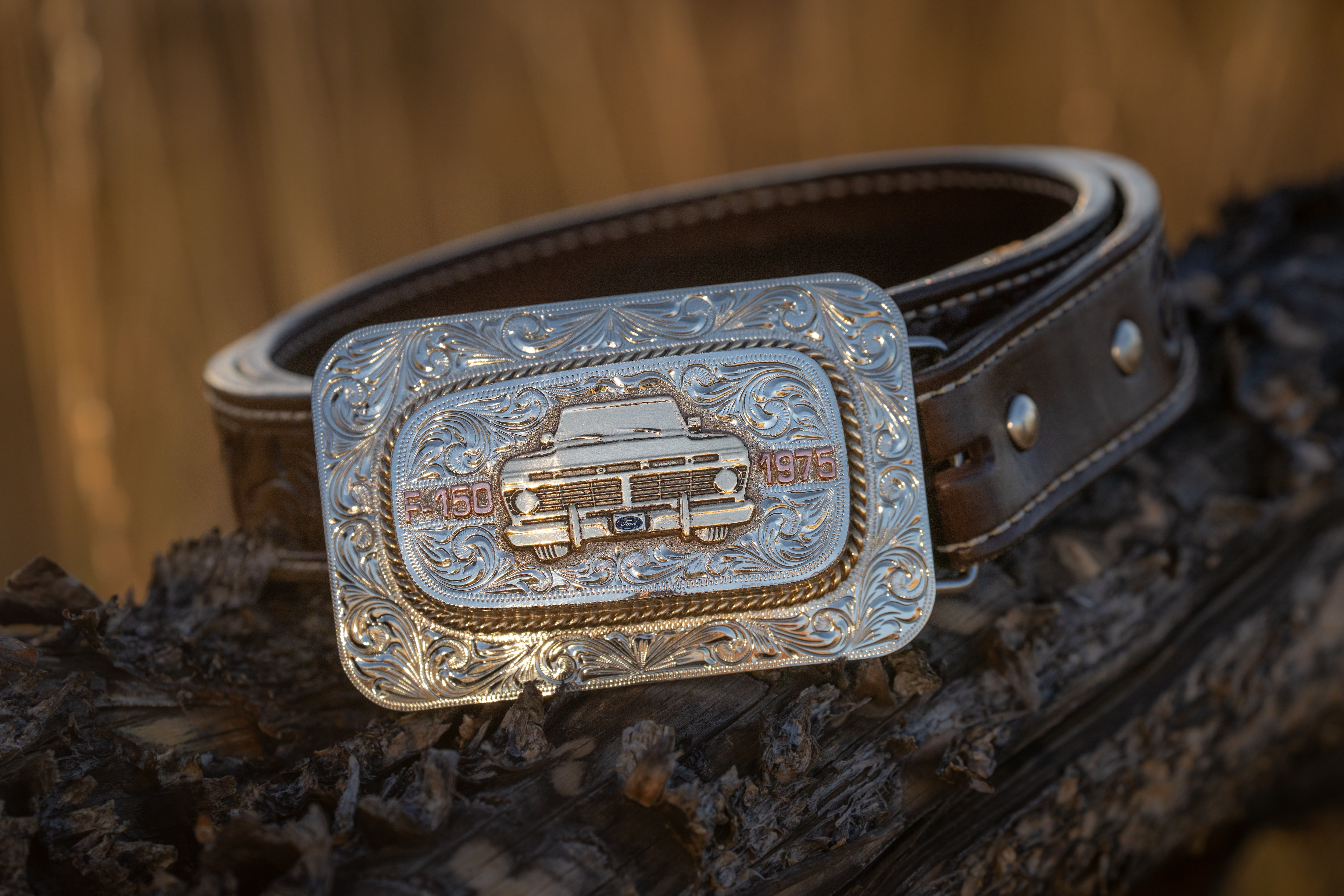 Limited edition Truckle custom belt buckles are designed to hold Ford key fobs and have the unmistakable mark of human hands guided by experience and a commitment to excellence — the same dedication echoing through the 50-year legacy of the Ford F-150.