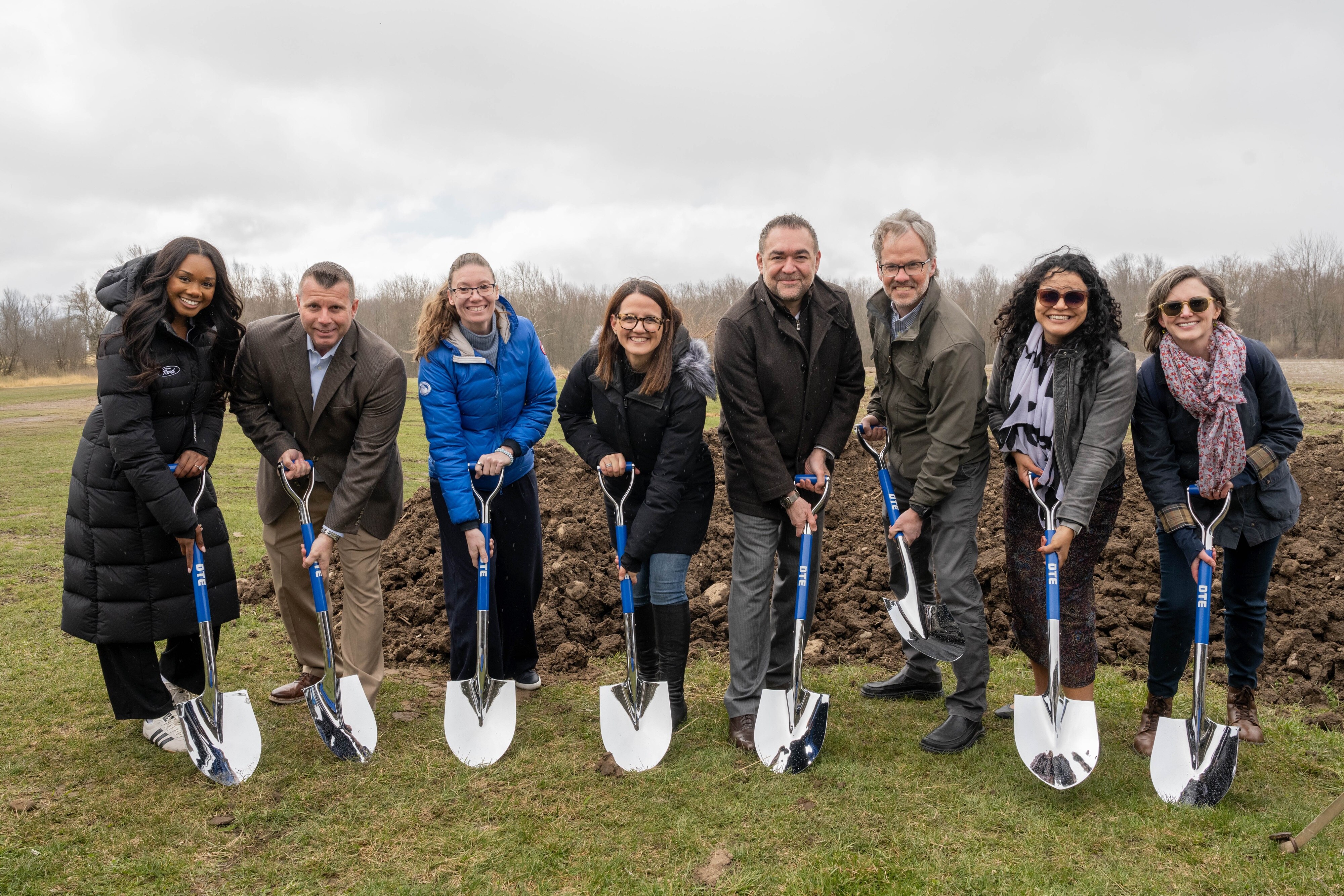 Ford employees participated in the groundbreaking to celebrate the start of construction of the Cold Creek Solar Park.