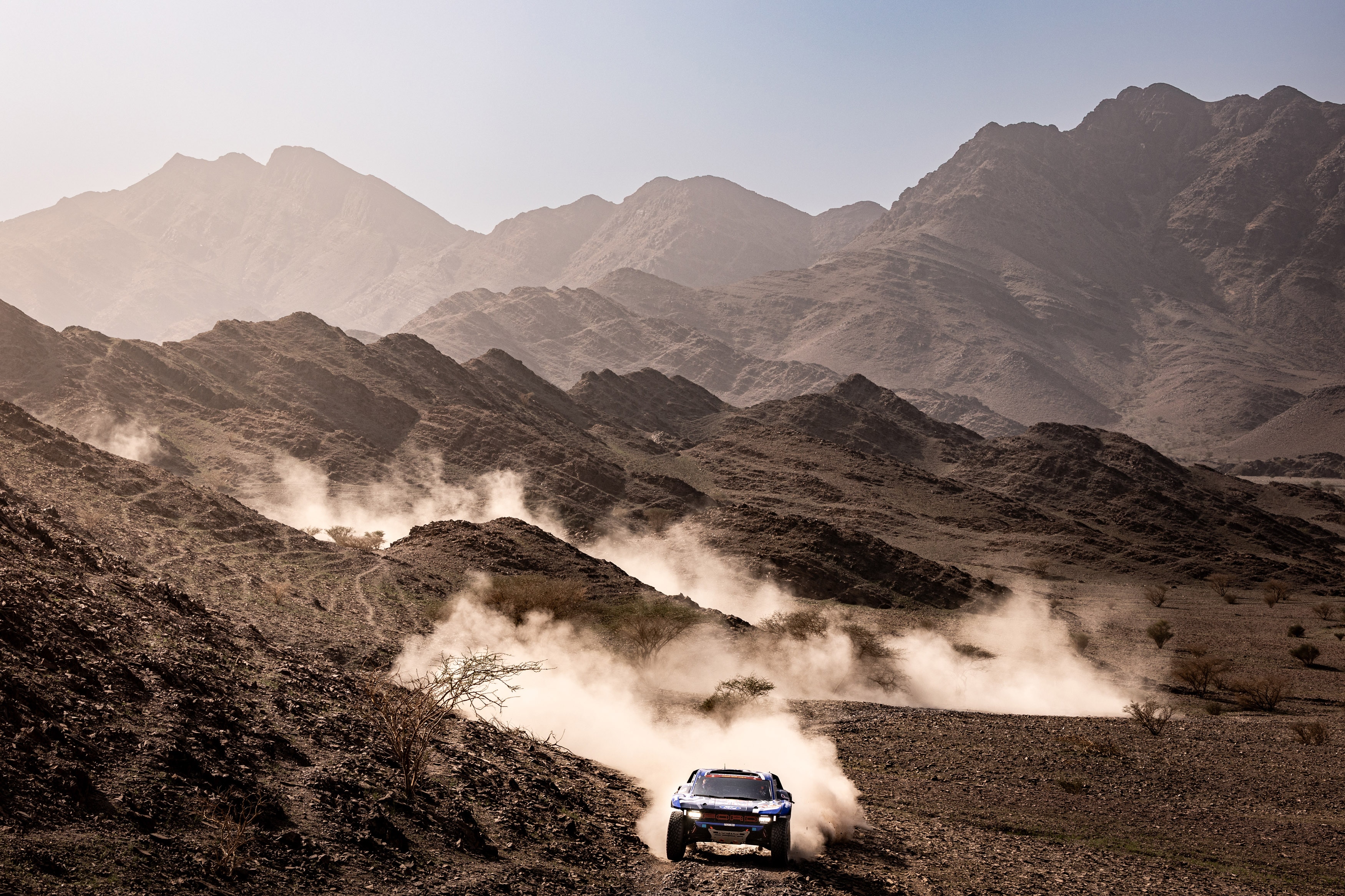 A Raptor T1+ during the Prologue stage of the 2026 Dakar Rally.