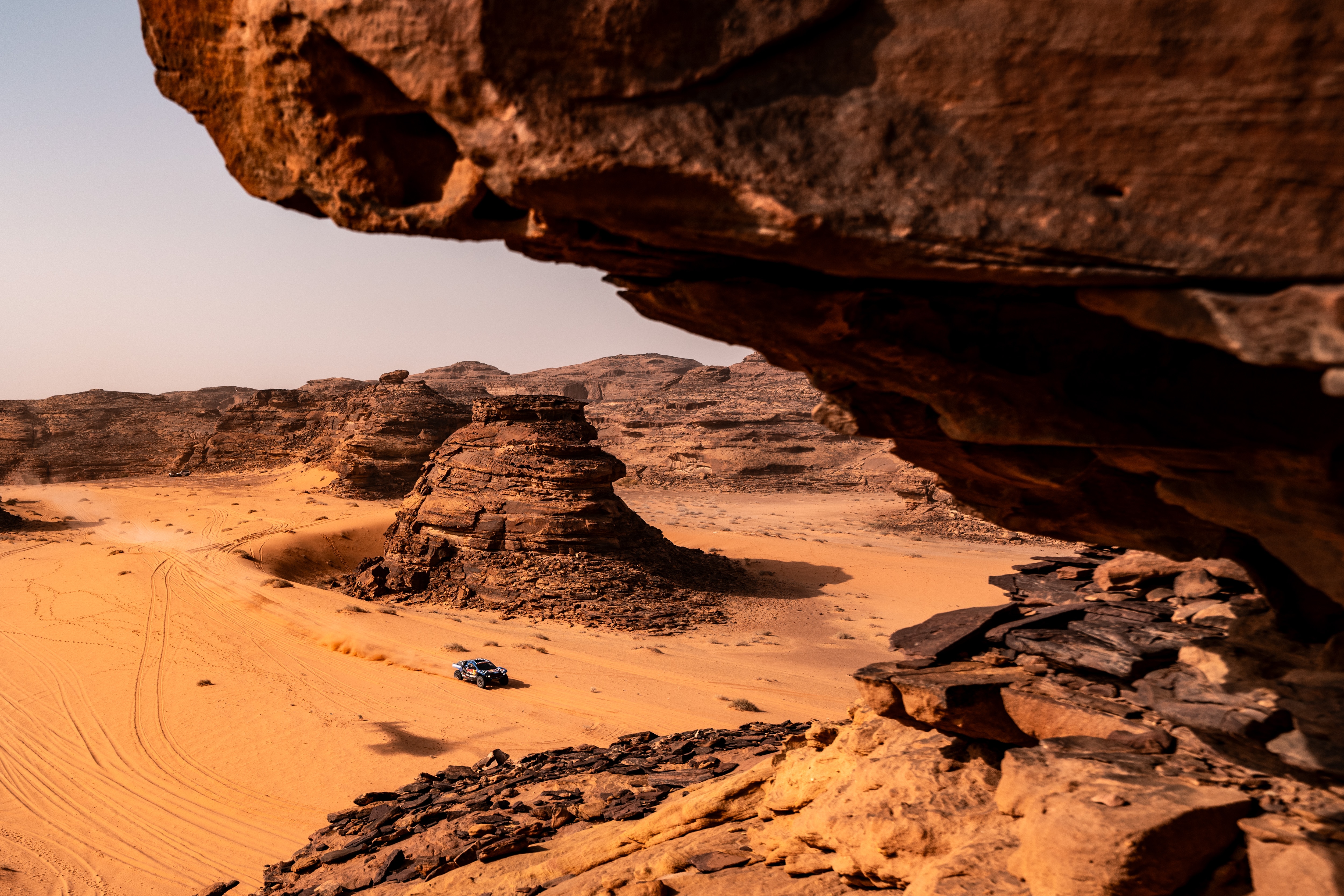 A Raptor T1+ during Stage 3 at the 2026 Dakar Rally.