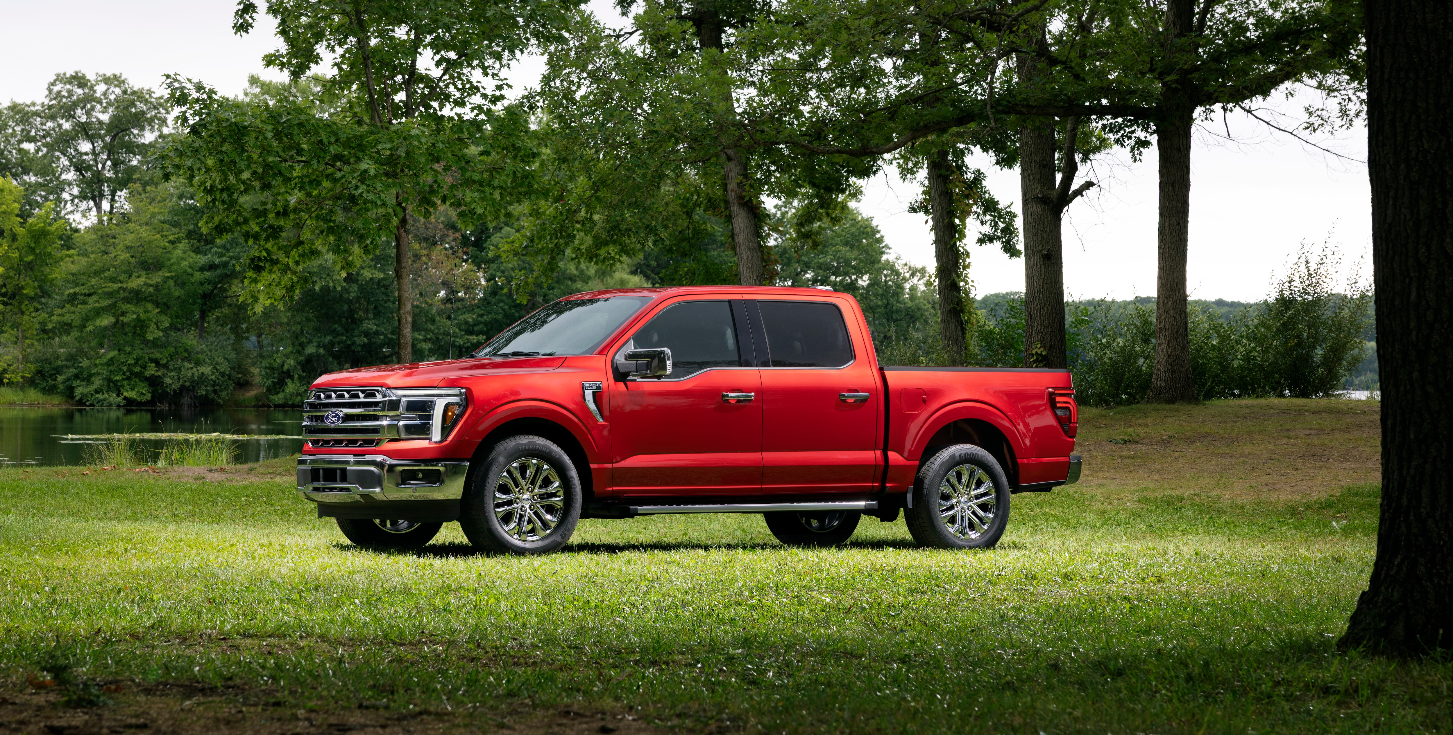 The 2027 Ford F-150 Truck lineup has exterior refinements for an enhanced, tougher look, new BlueCruise hands-free highway driving with towing technology, an updated powertrain lineup, and more accessible off-road offerings.