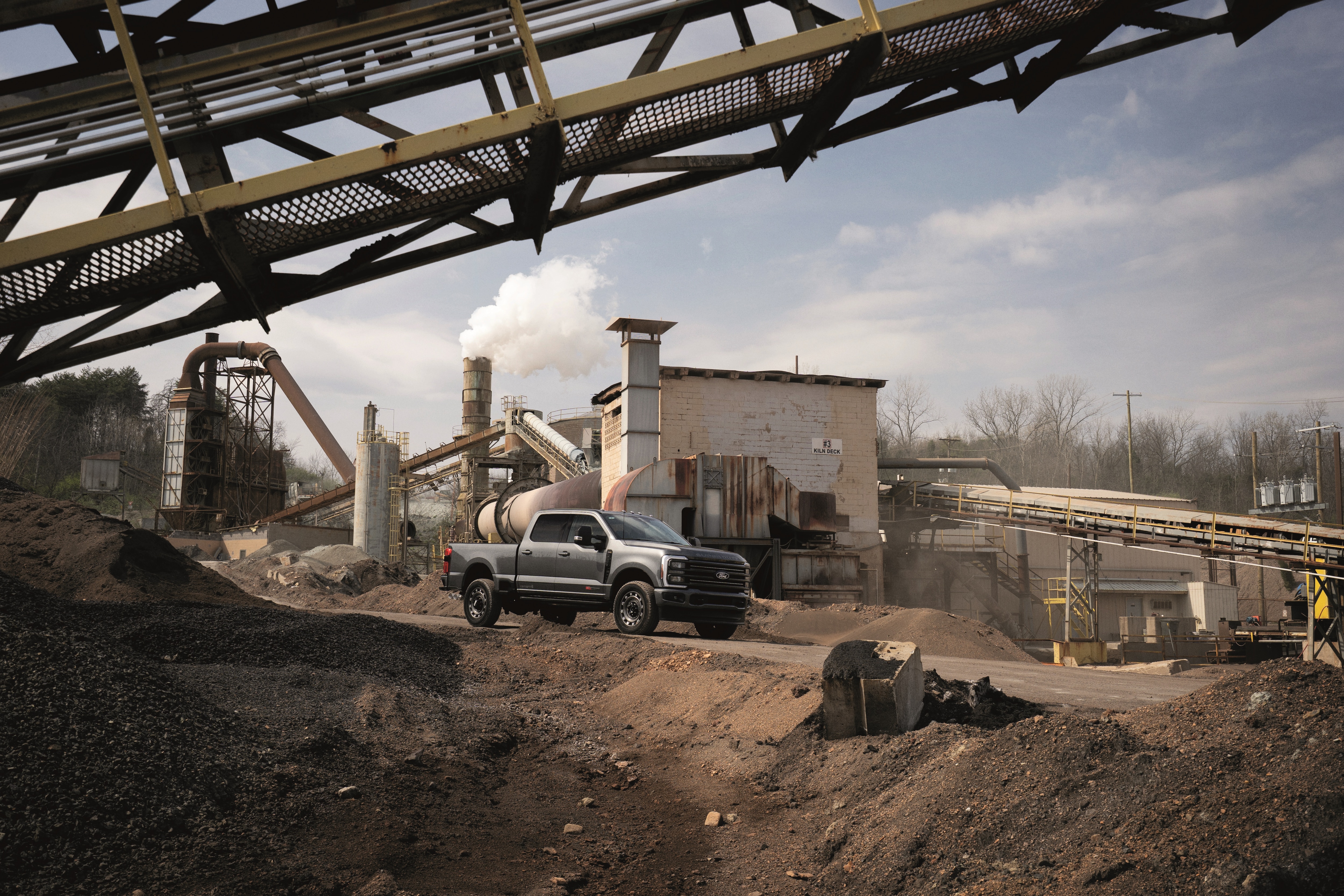 The new Super Duty Carhartt brings together two Detroit work icons. Preproduction model shown. Actual production vehicle may vary. Available Fall 2026. 2027 Ford Super Duty® F-250® XLT model with available Super Duty Carhartt® Package, optional equipment, and extra cost-color option shown.  