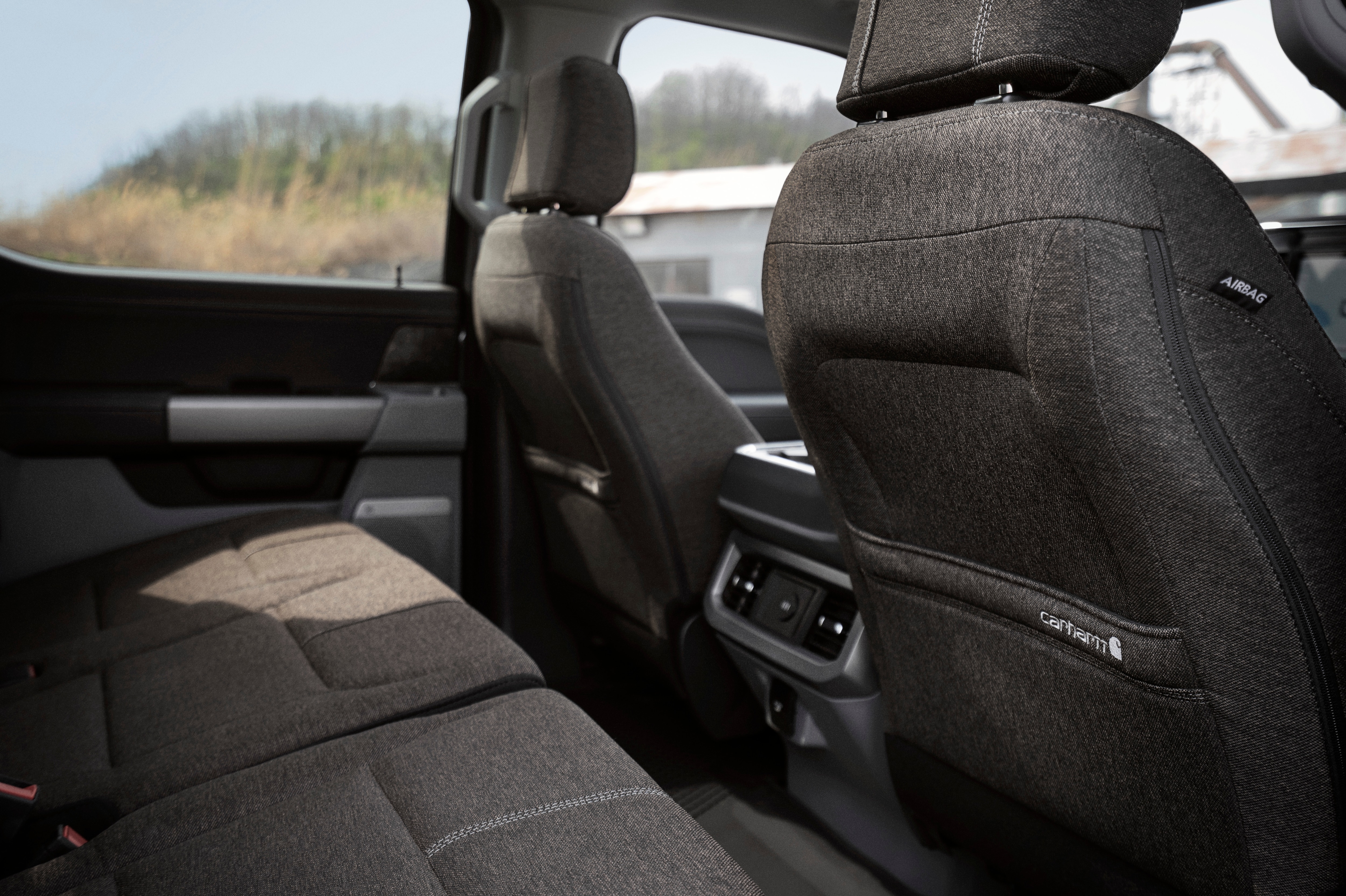 The new Super Duty Carhartt brings together two Detroit work icons. Preproduction model shown. Actual production vehicle may vary. Available Fall 2026. 2027 Ford Super Duty® F-250® XLT model with available Super Duty Carhartt® Package, optional equipment, and extra cost-color option shown.  