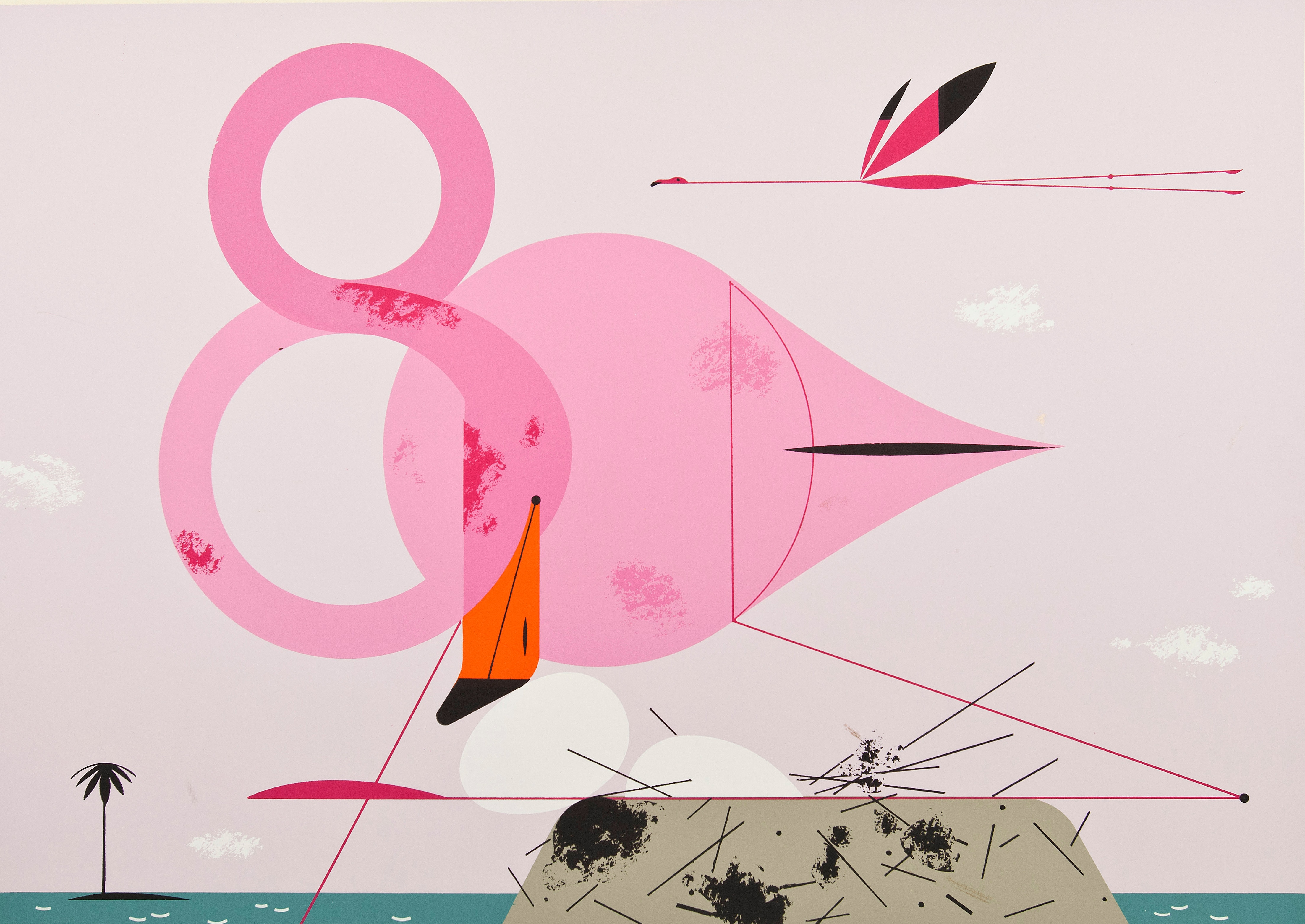 This flamingo was among “Ten Southern Birds” Harper painted and captioned for the November 1958 issue of the Ford Times. 