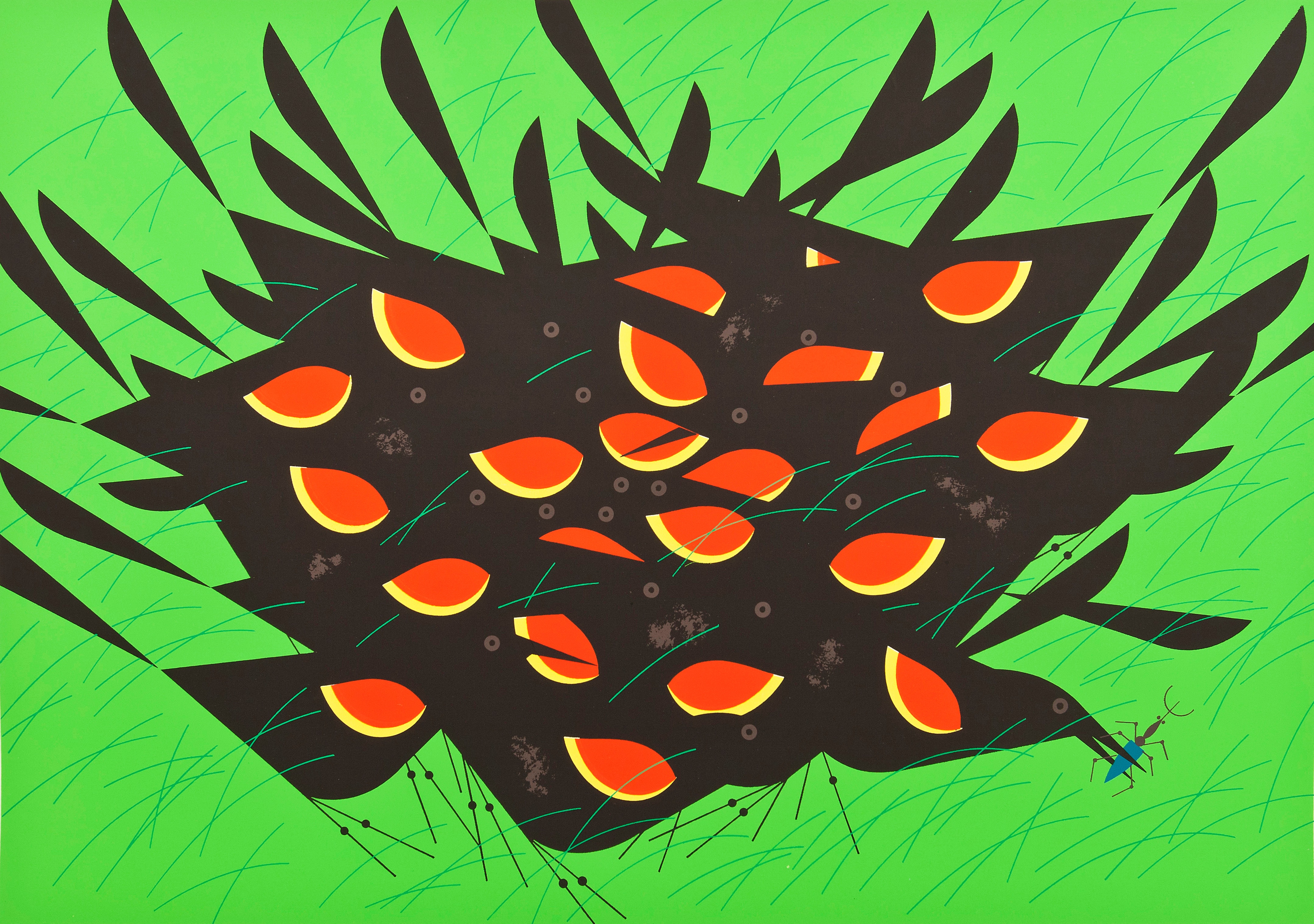 In November 1960, Harper’s “Red-Winged Blackbirds II” were featured in the magazine. “If Blackbirds were made into pies, the Red-Wing would fill every pastry shop from coast to coast, for he is probably our most numerous bird species,” Harper wrote. Credit: Ford Times