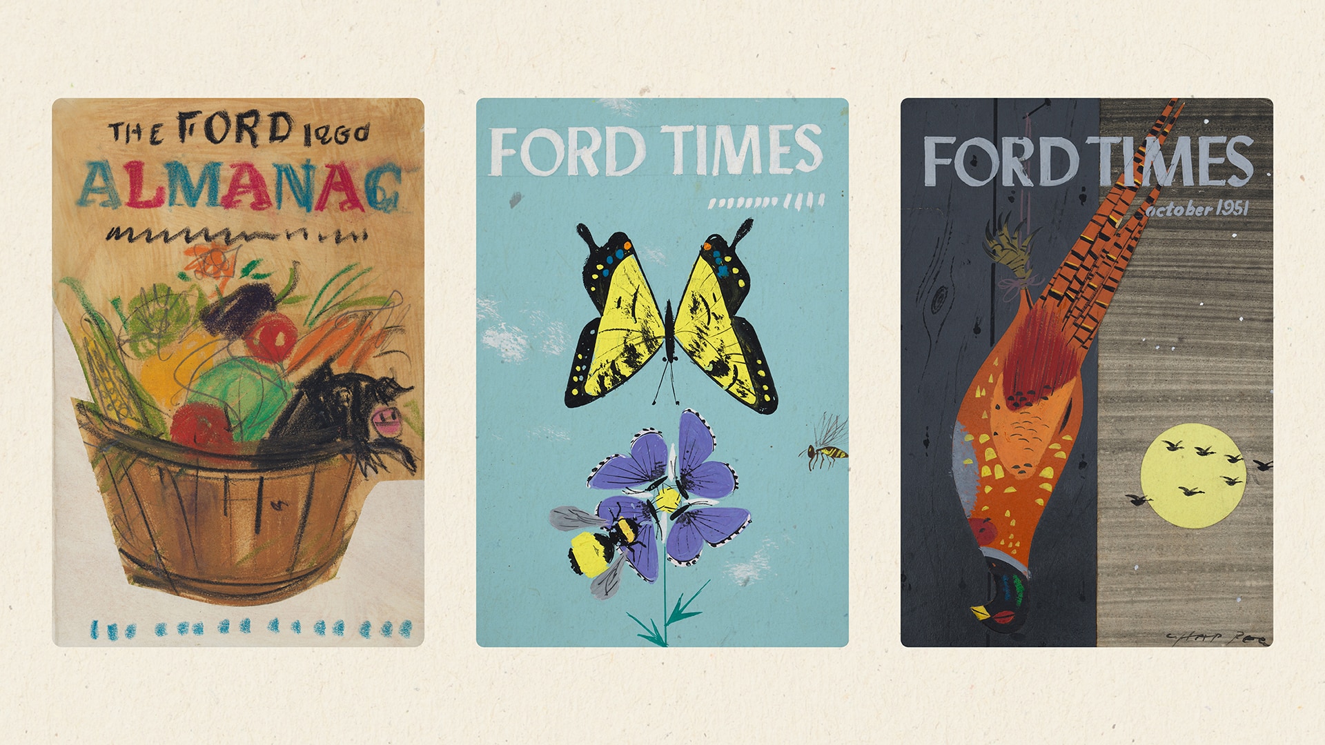 Not every work Harper created for the Ford Times made it to print, including some untitled maquettes.