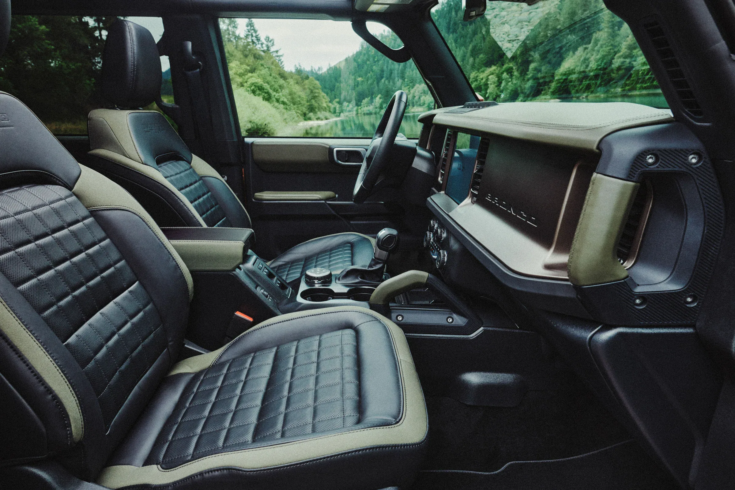 2027 Ford Bronco Filson technology and cabin detail