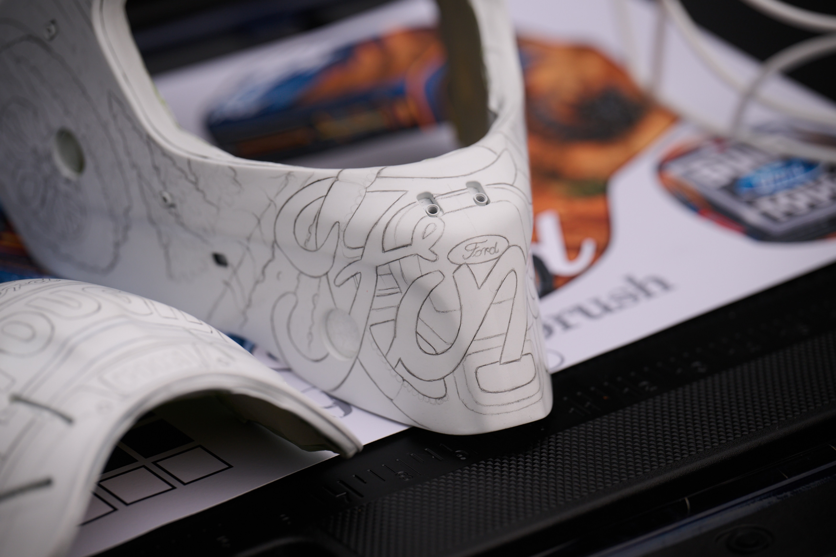 Jordon Bourgeault, a world-renowned airbrush artist specializing in high-detail and complex designs, shares a dream project — designing a goalie mask for Ford and Carey Price.