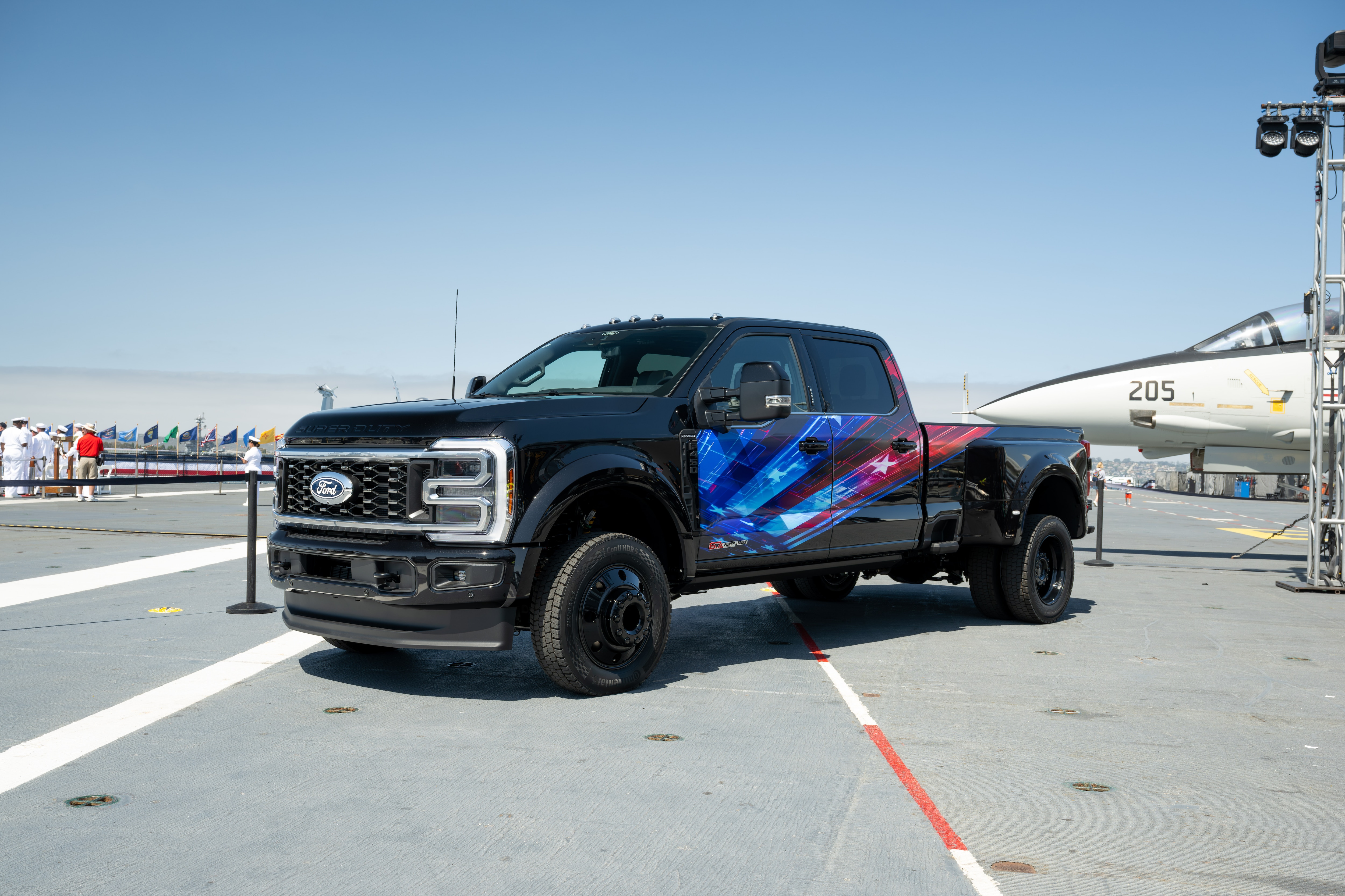 Preproduction model shown. 2027 Super Duty(r) F-450(r) Platinum(r) model with optional equipment shown. Available Fall 2026.