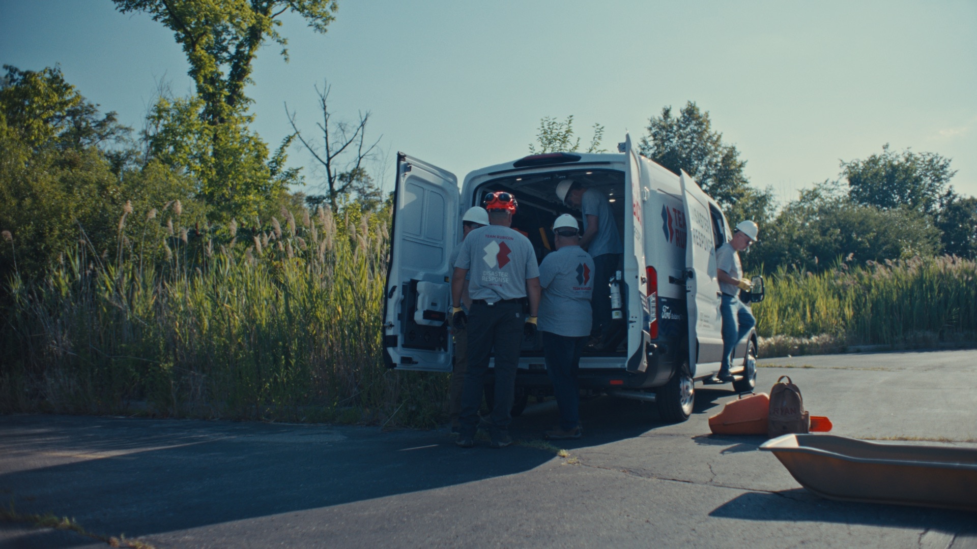Deployed to flood-ravaged Texas Hill Country, a custom Ford Transit van designed with GRIDRACK helps Team Rubicon disaster responders save critical time.