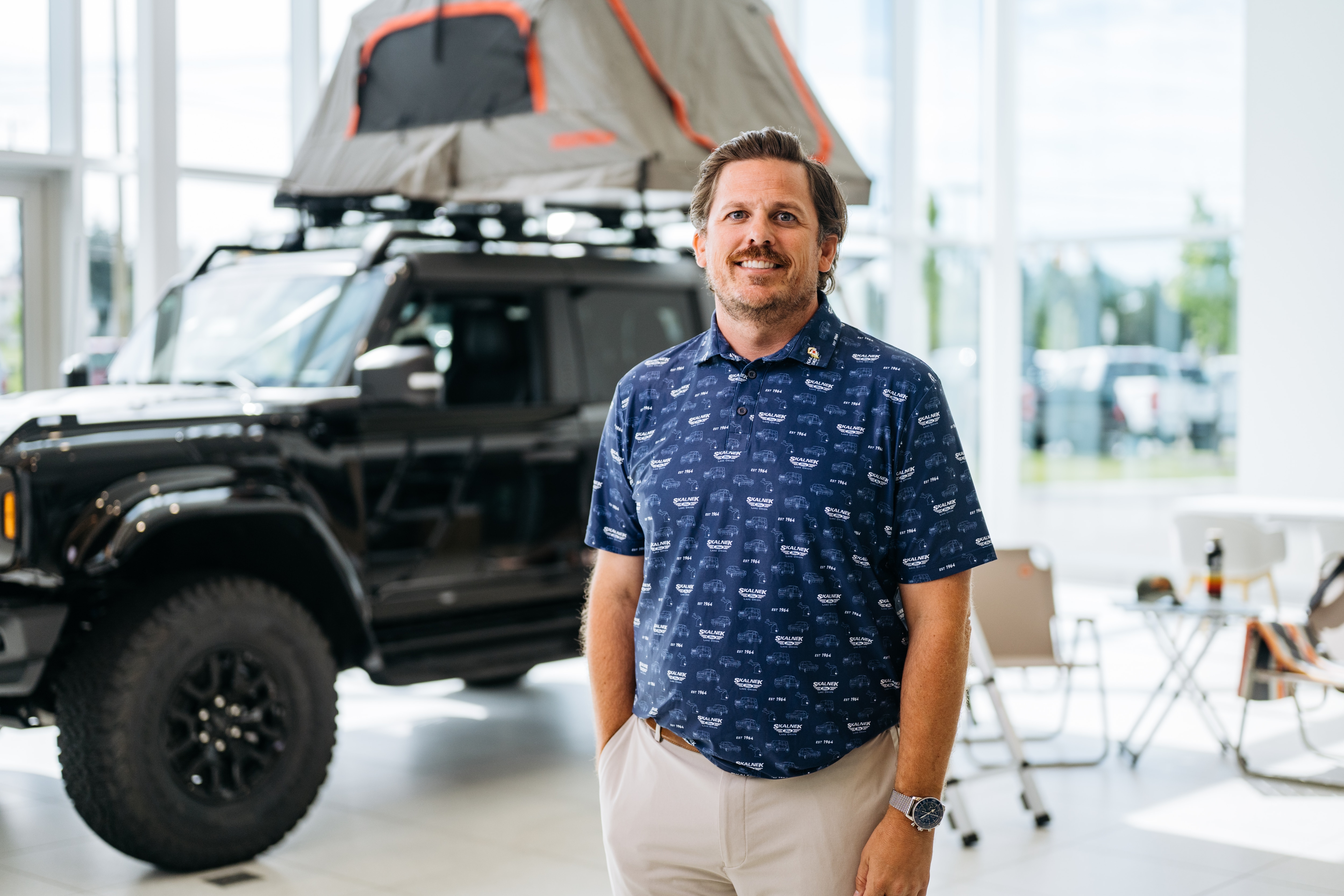 Ryan Skalnek is well known as a third-generation Ford dealer in Lake Orion, Michigan, but what truly sets him apart is his blood.
